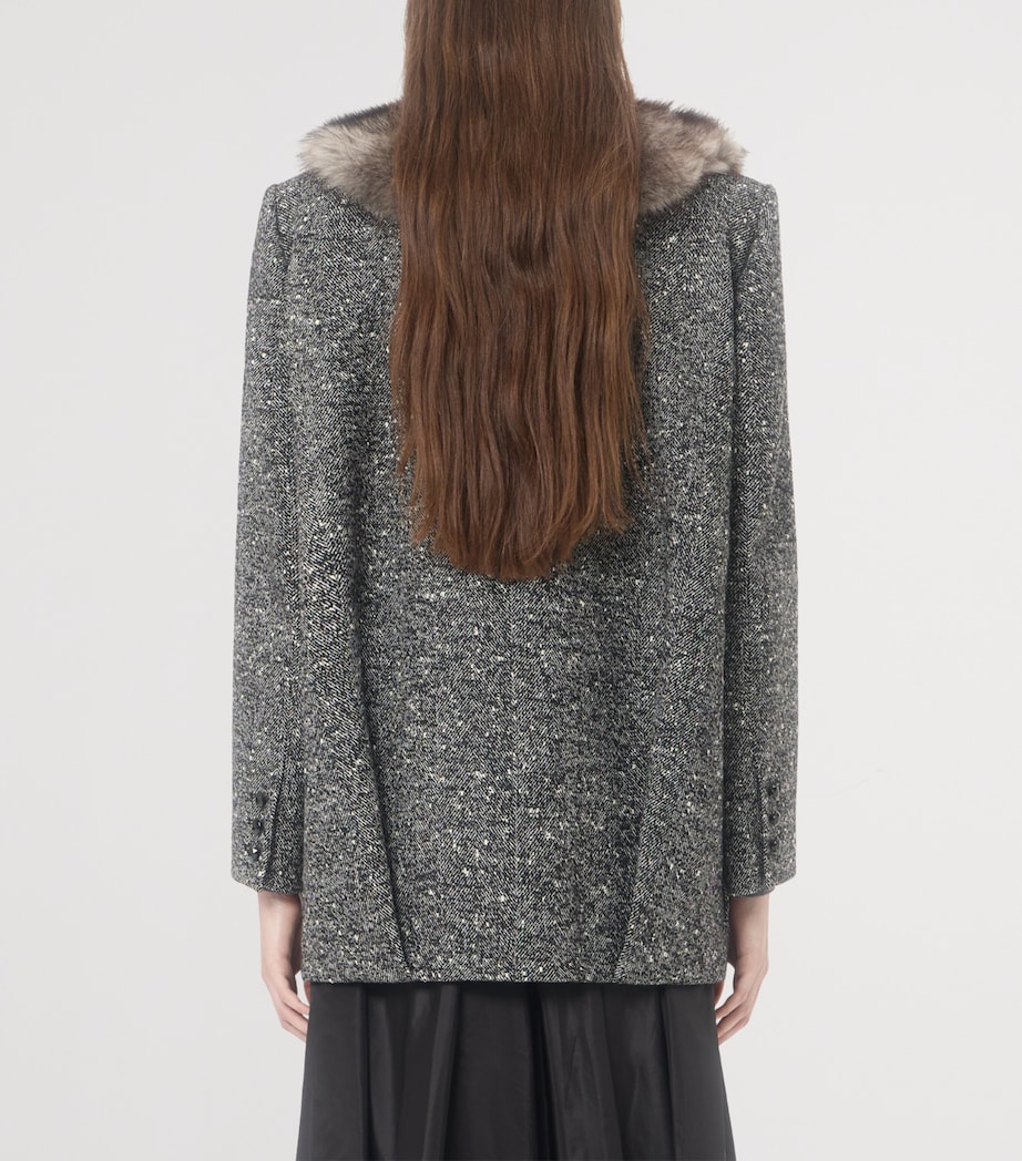 Valentino Womens Bouclé Caban Jacket Image 5