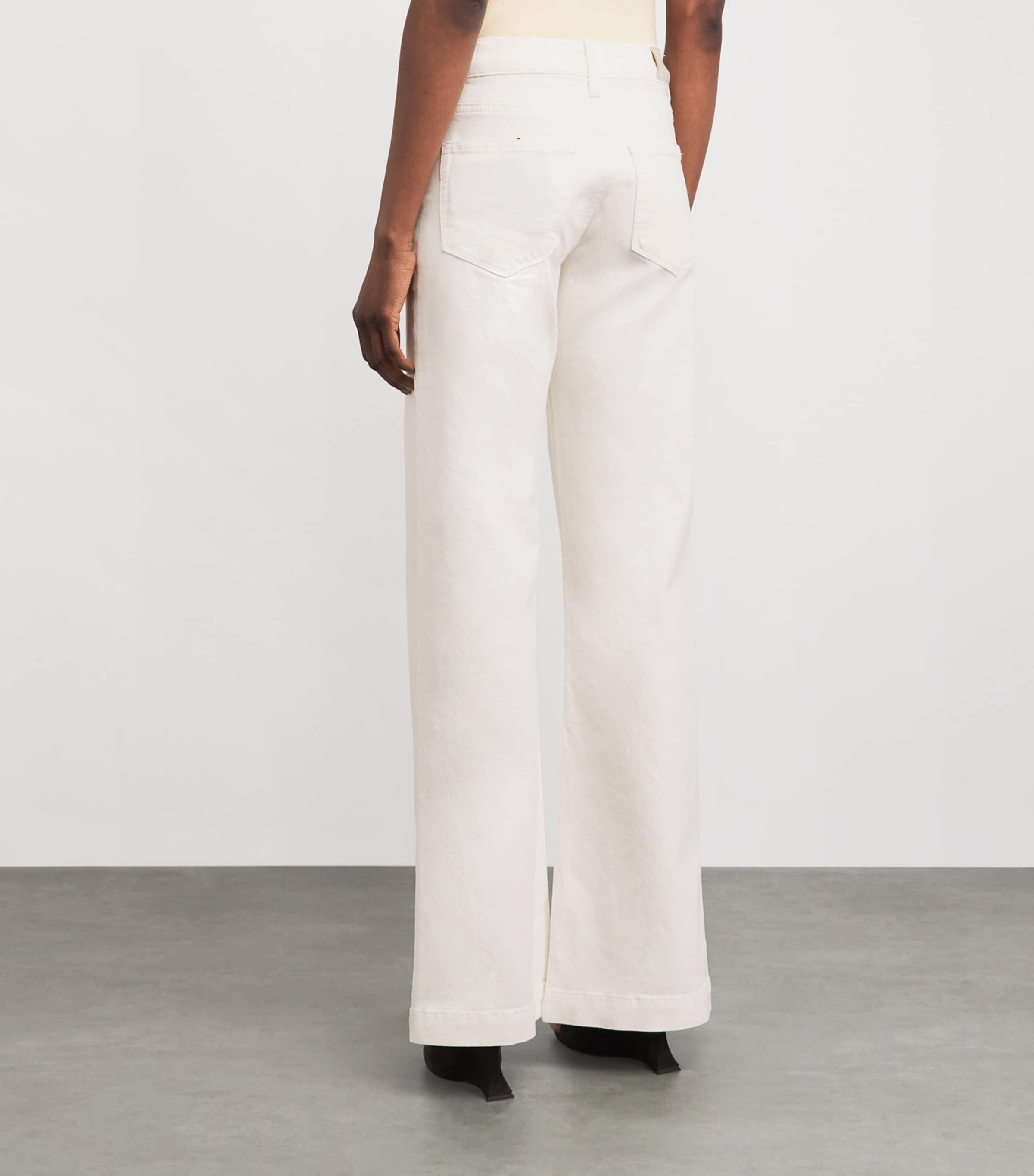PAIGE Womens Leenah Wide-Leg Jeans Tonal Ecru Image 5