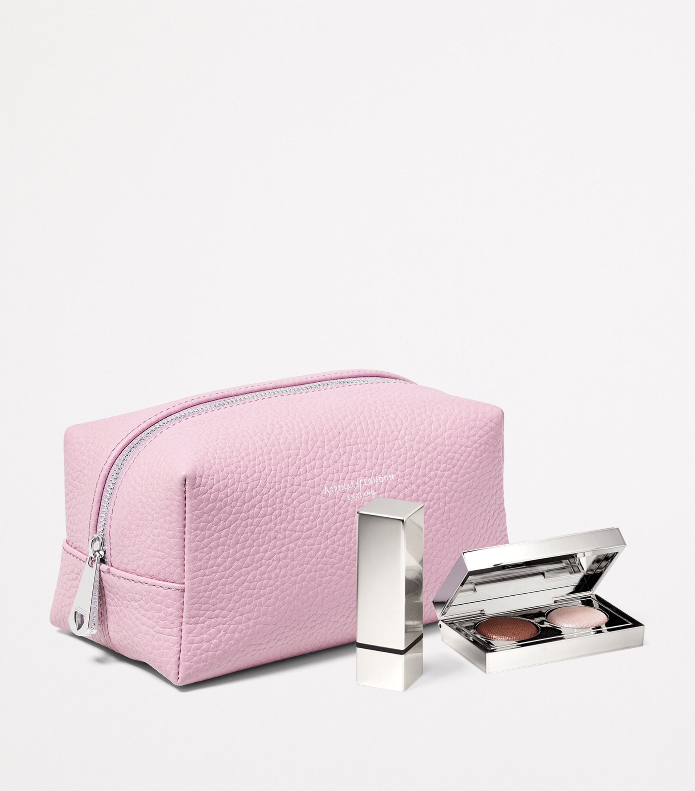 Aspinal Of London Leather London Make-Up Bag Lilac Image 2