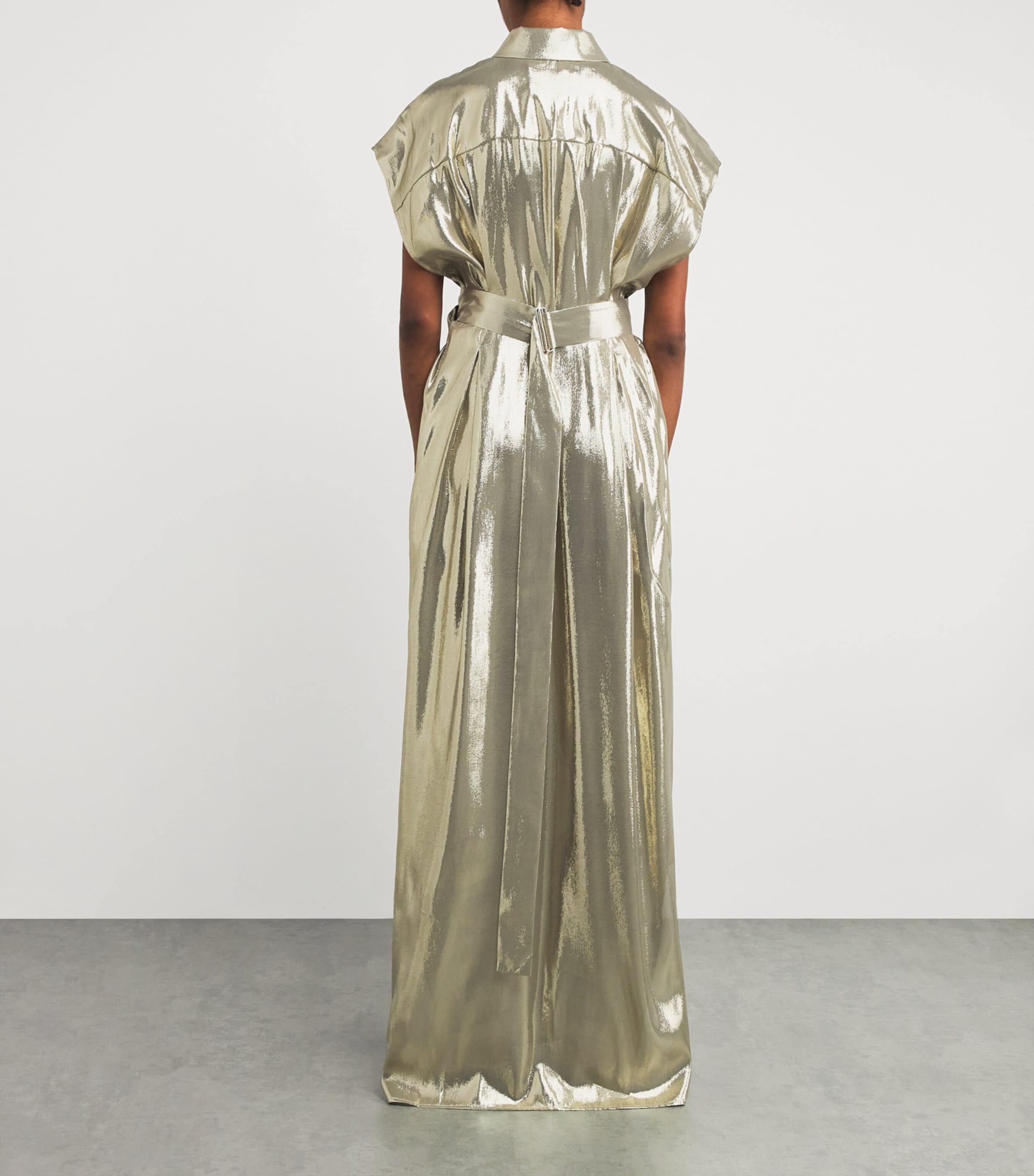 Silk-Blend Francesca Maxi Dress 0899 - GOLD Image 3