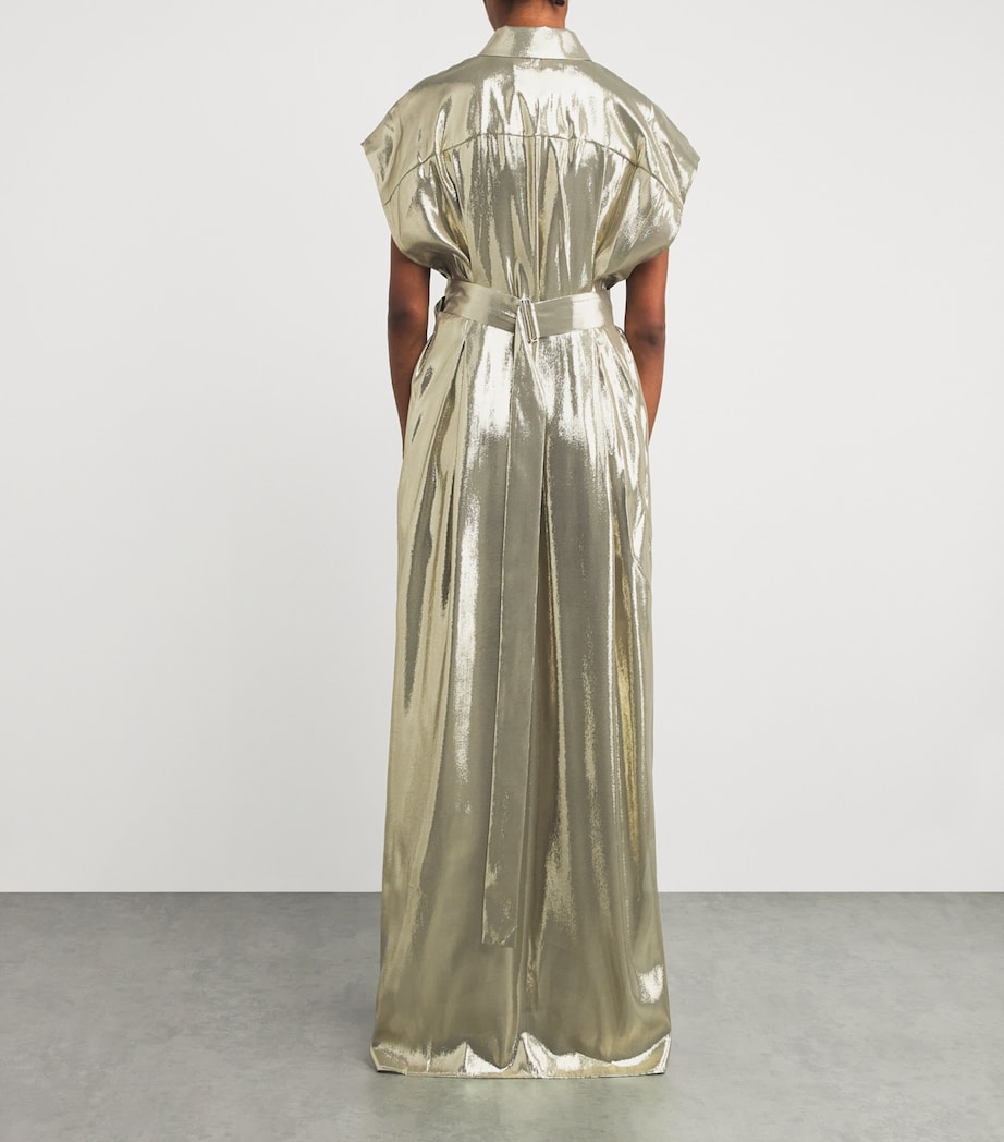 Silk-Blend Francesca Maxi Dress 0899 - GOLD Image 3