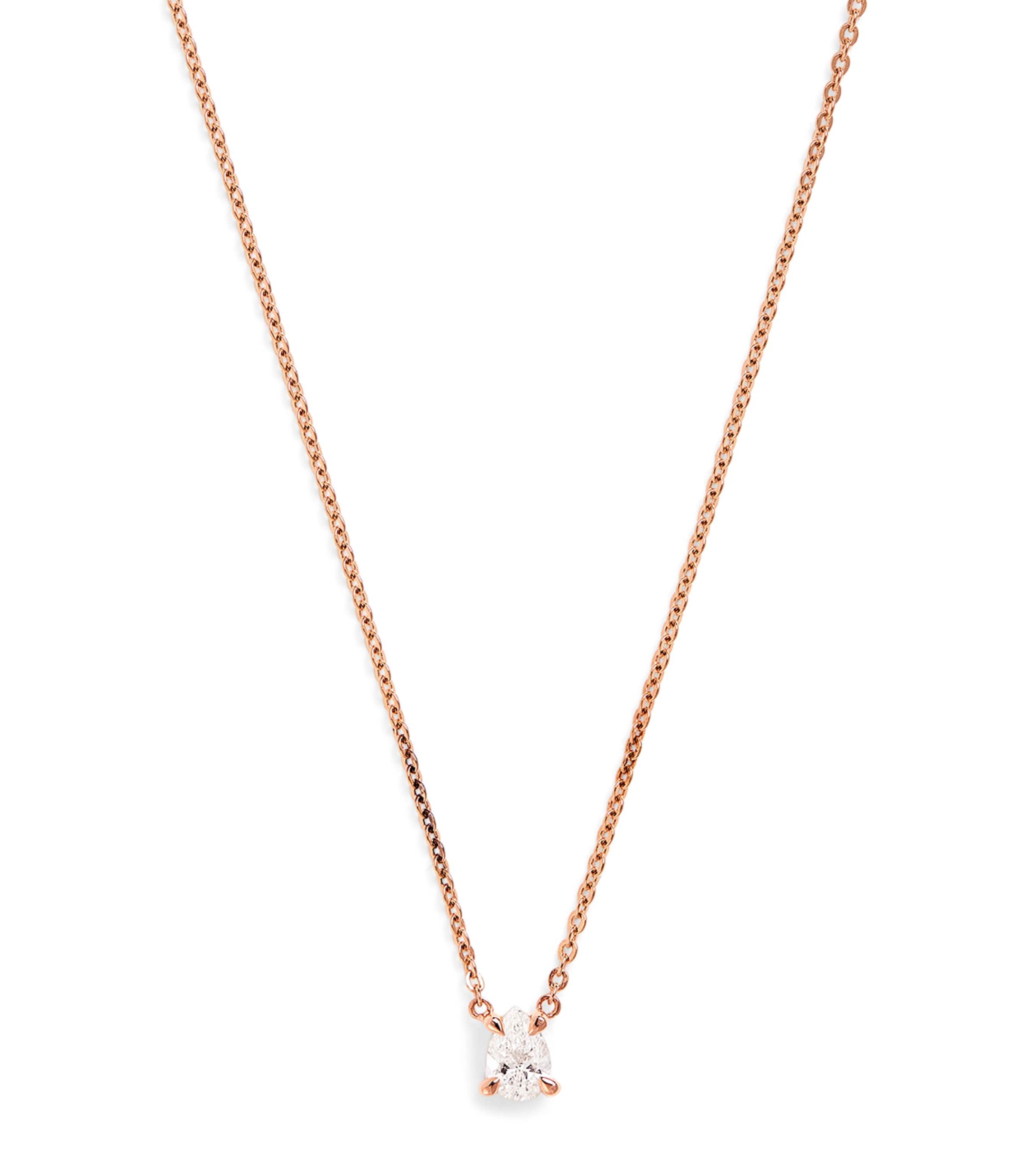 Harrods Rose Gold And Diamond Necklace In Gold