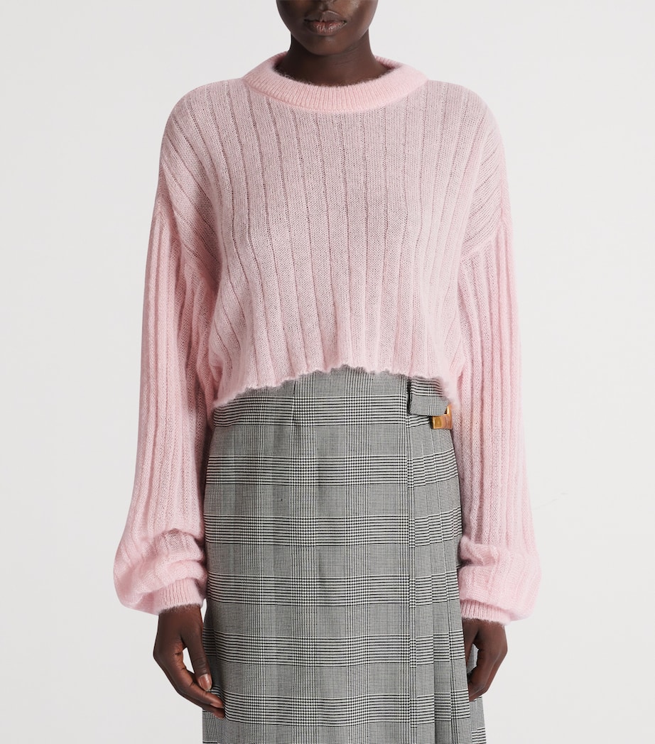 Mohair-Silk Cropped Sweater 4HR ROSE PALE Image 4