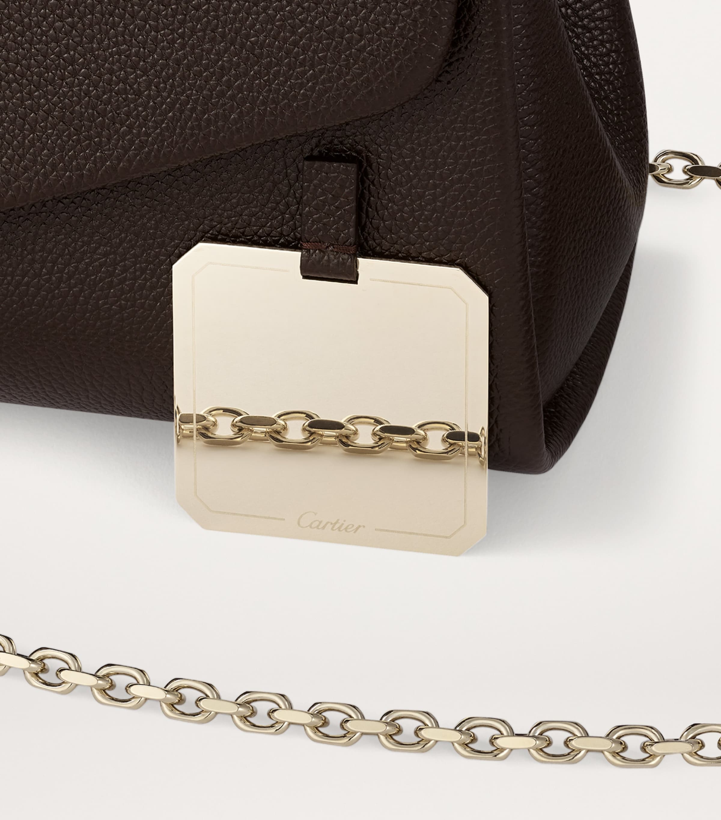 Leather Panthère de Cartier Chain Shoulder Bag TONKA BROWN Image 5