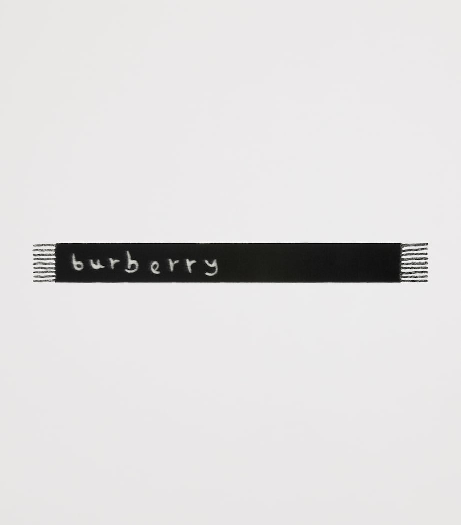 Alpaca-Blend Reversible Logo Scarf BLACK Image 8