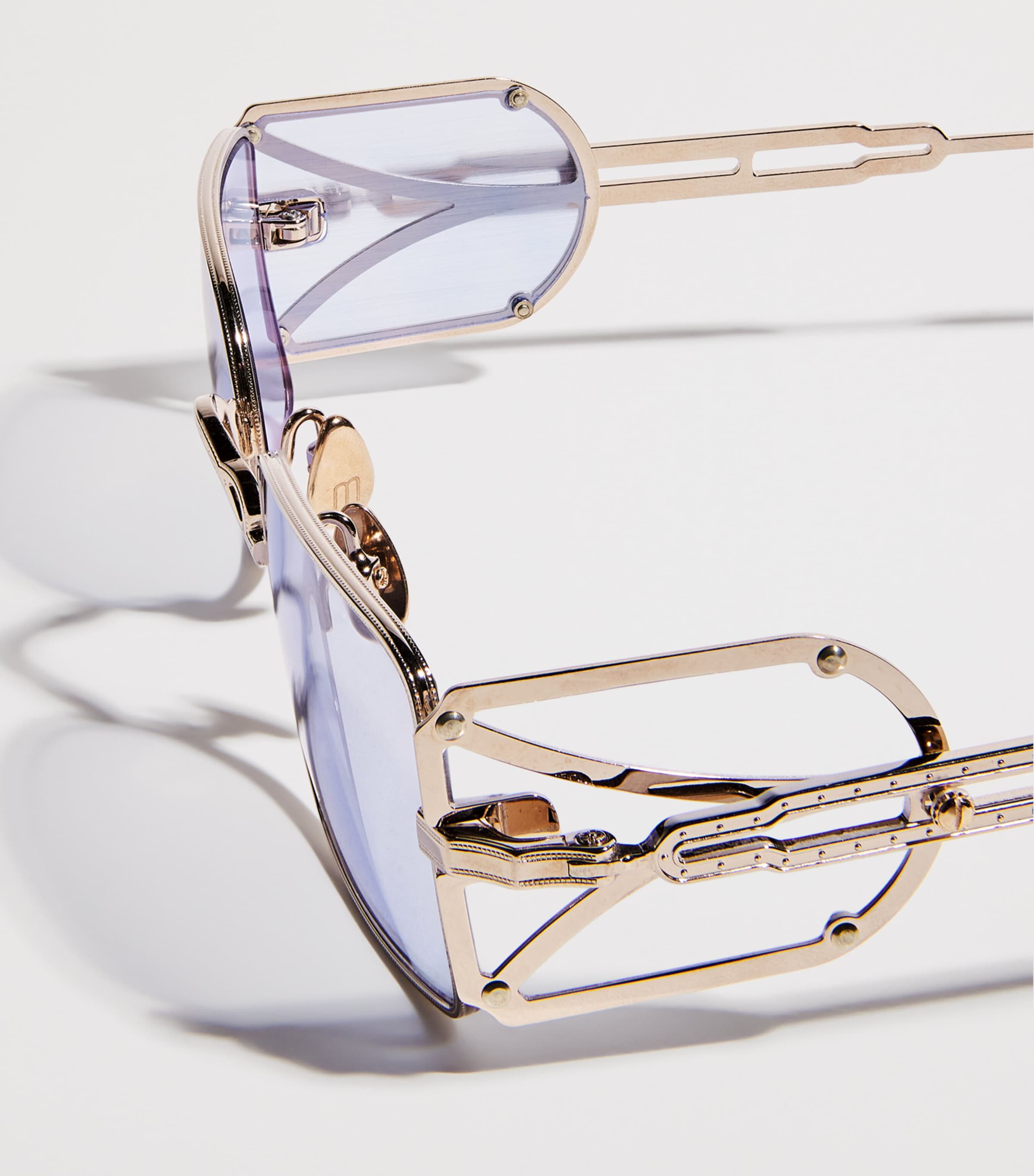 Matsuda 10611H Square Sunglasses Pale Gold Café Blue Image 5