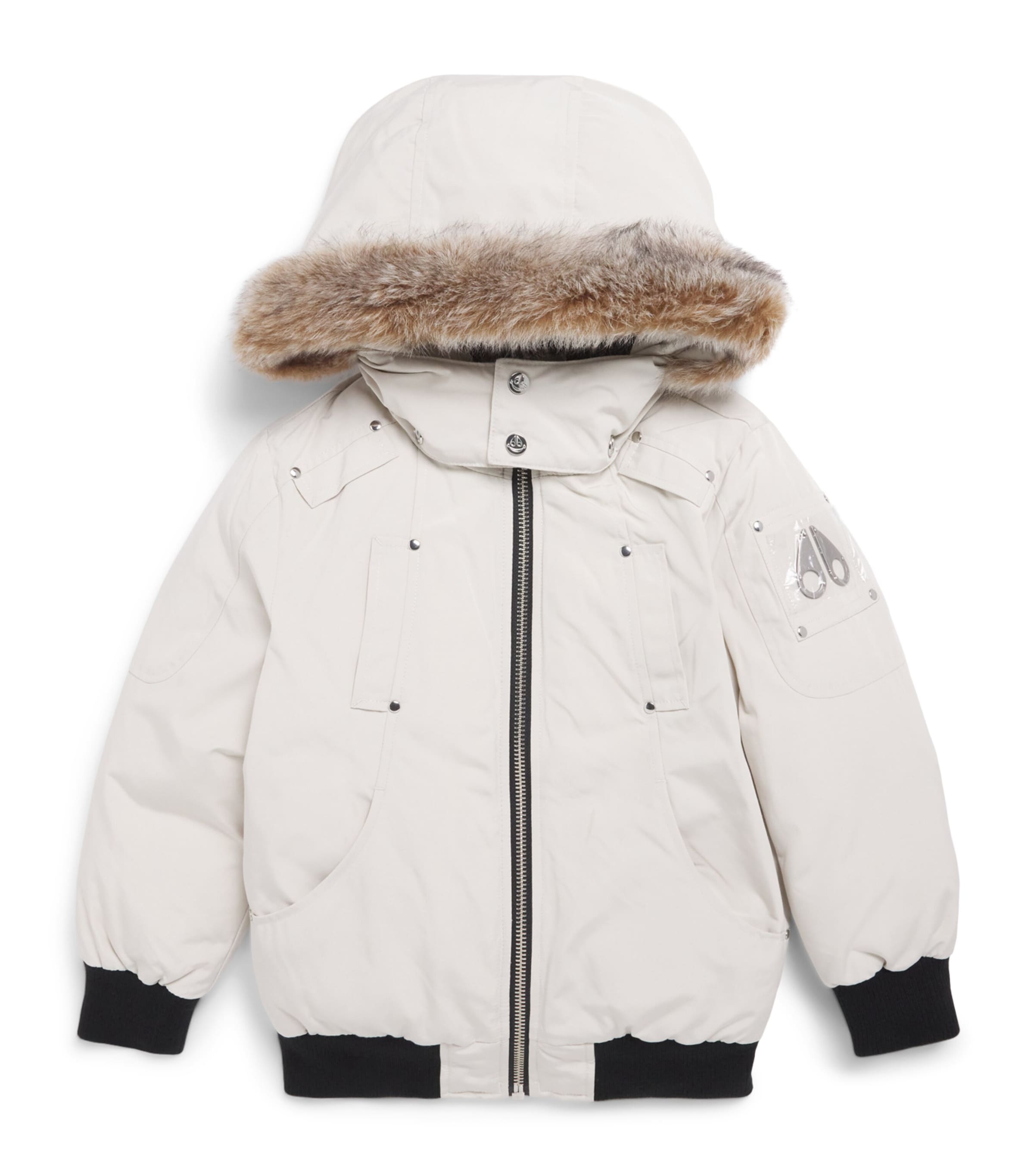 Moose Knuckles Kids Down Padded Bomber Jacket in Black