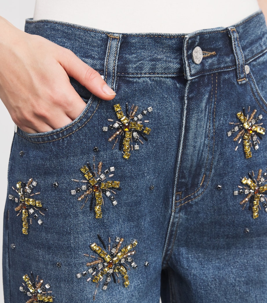 Embellished Straight Jeans BLUE JEAN Image 6