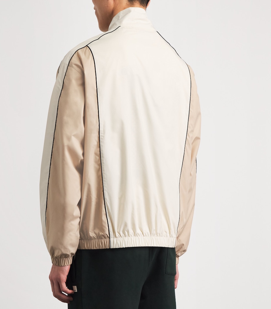 Lacoste Mens Taffeta Water-Repellent Track Jacket Cream Image 5