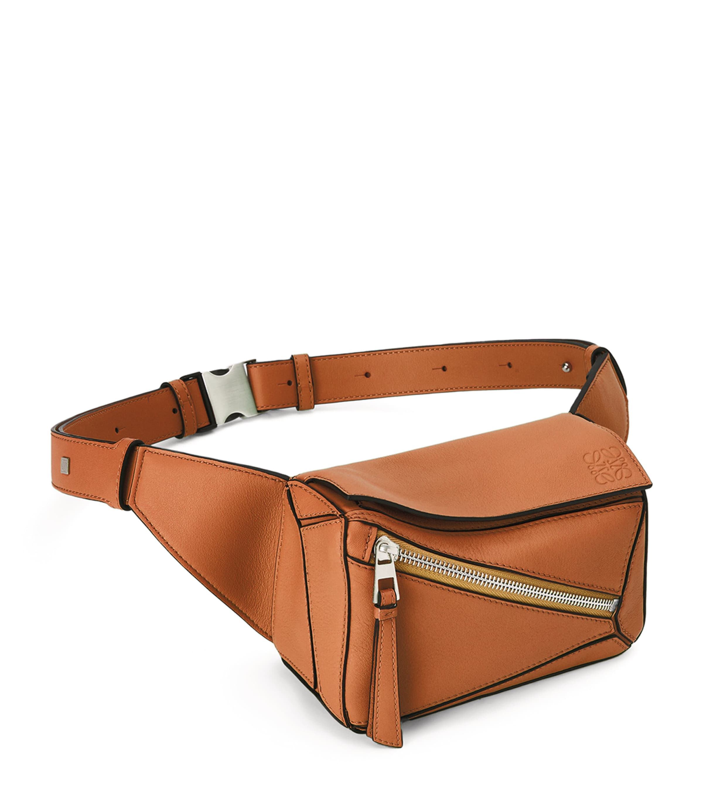 Loewe Mini Leather Puzzle Belt Bag In Brown