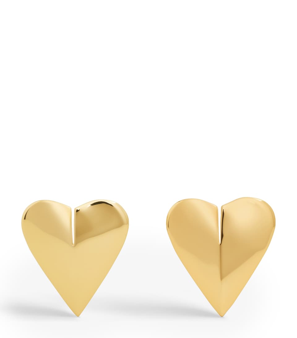Brass Mini Le Coeur Earrings