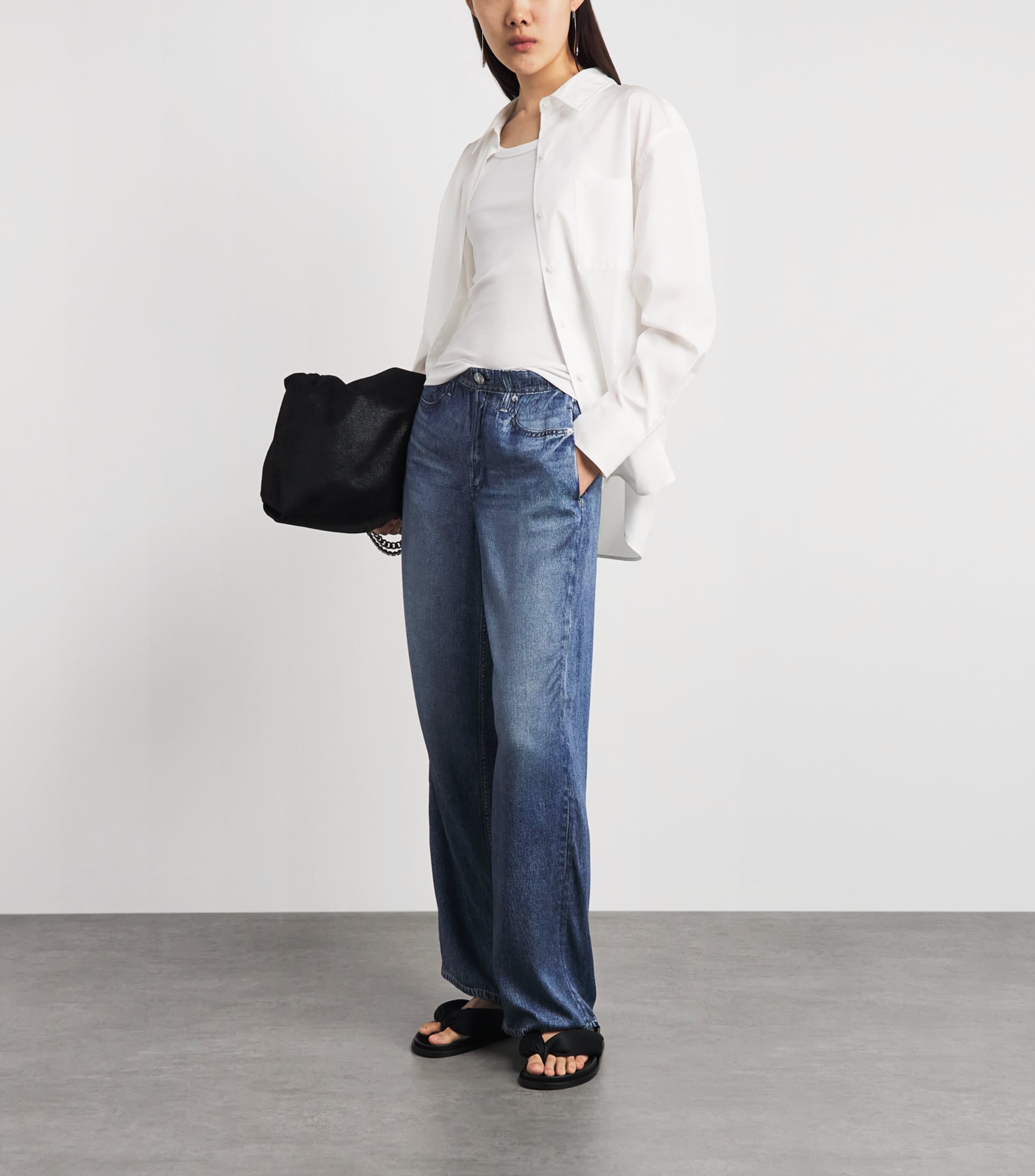 Rag & Bone Womens Cotton Poplin Connie Shirt White Image 2
