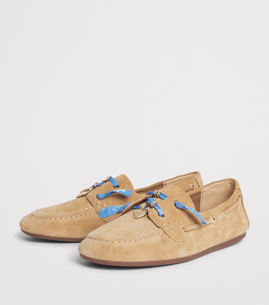 Maje Suede Boat Shoes Camel Image 2