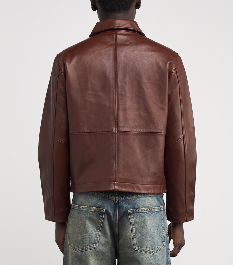 Collar Leather Jacket COGNAC 179 Image 4