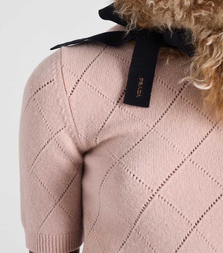 Cashmere Short-Sleeve Sweater F0028 Image 6