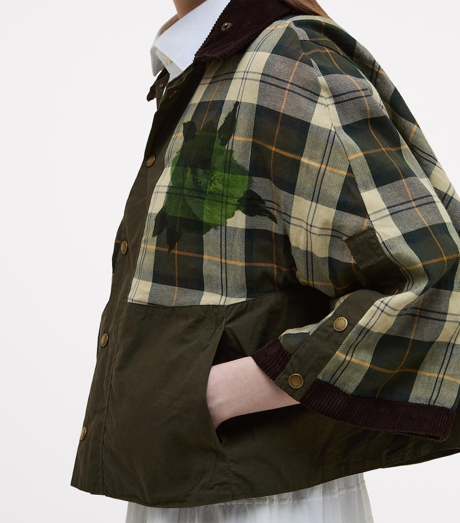 Barbour Womens x ERDEM Reversible Clover Trapeze Jacket Olive/sand/blck Flrl Image 10