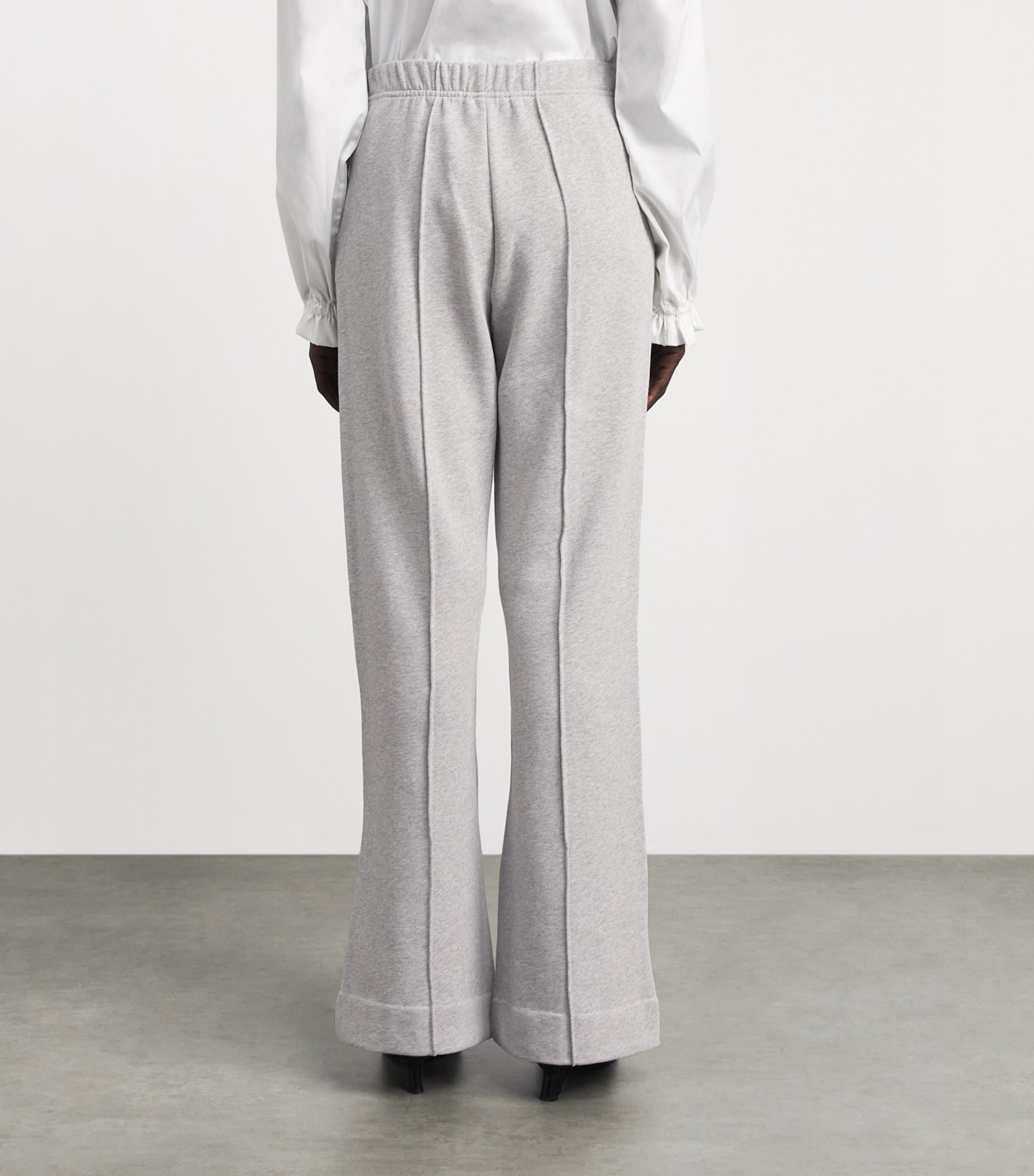 Acne Studios Womens Cotton Logo Sweatpants Grey Melange Image 5