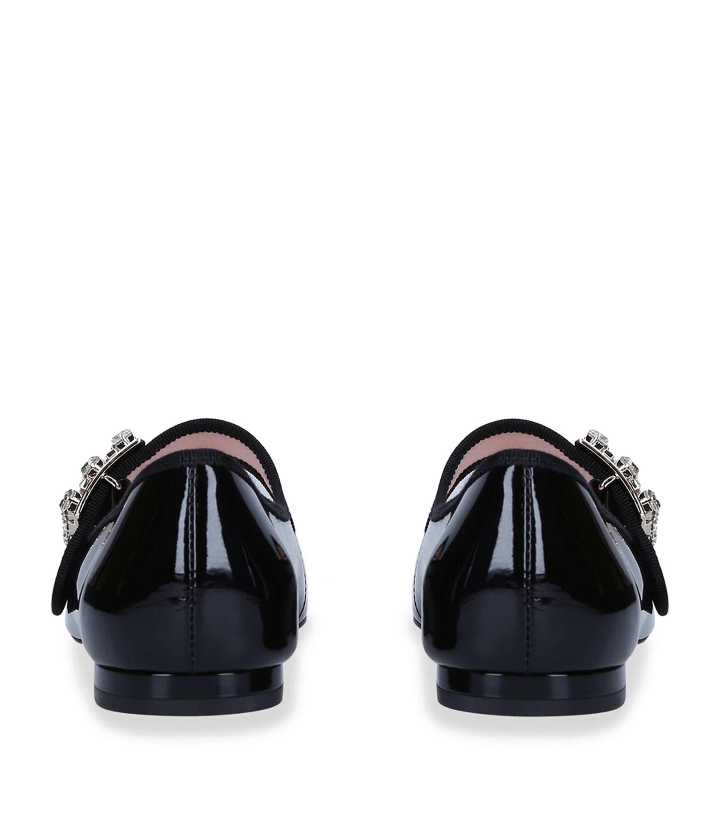 Roger Vivier Patent Embellished Flats Black Image 3