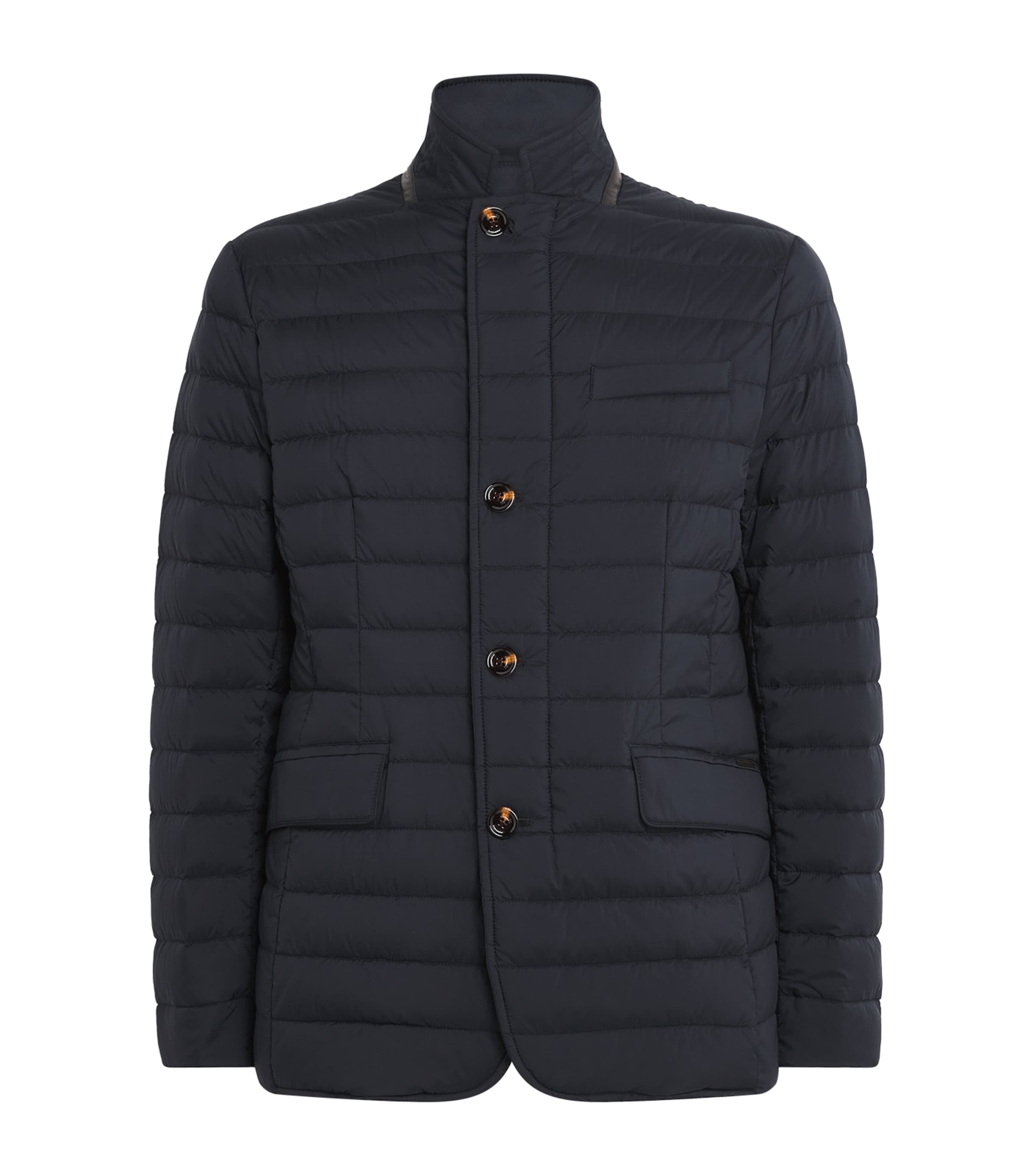 Moorer Mens Quilted Zavyer Jacket Dark Blu Image 1