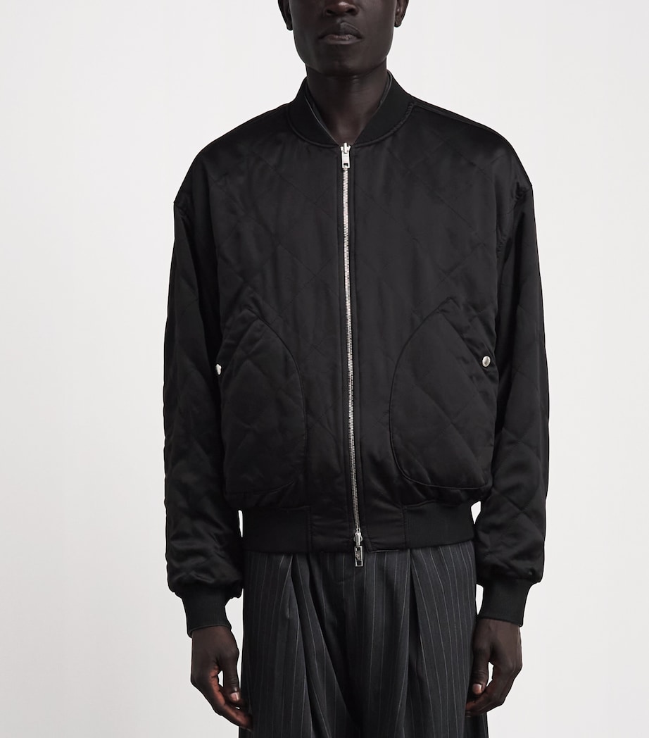 Wooyoungmi Mens Cotton Faded Logo Bomber Jacket Grey Image 6