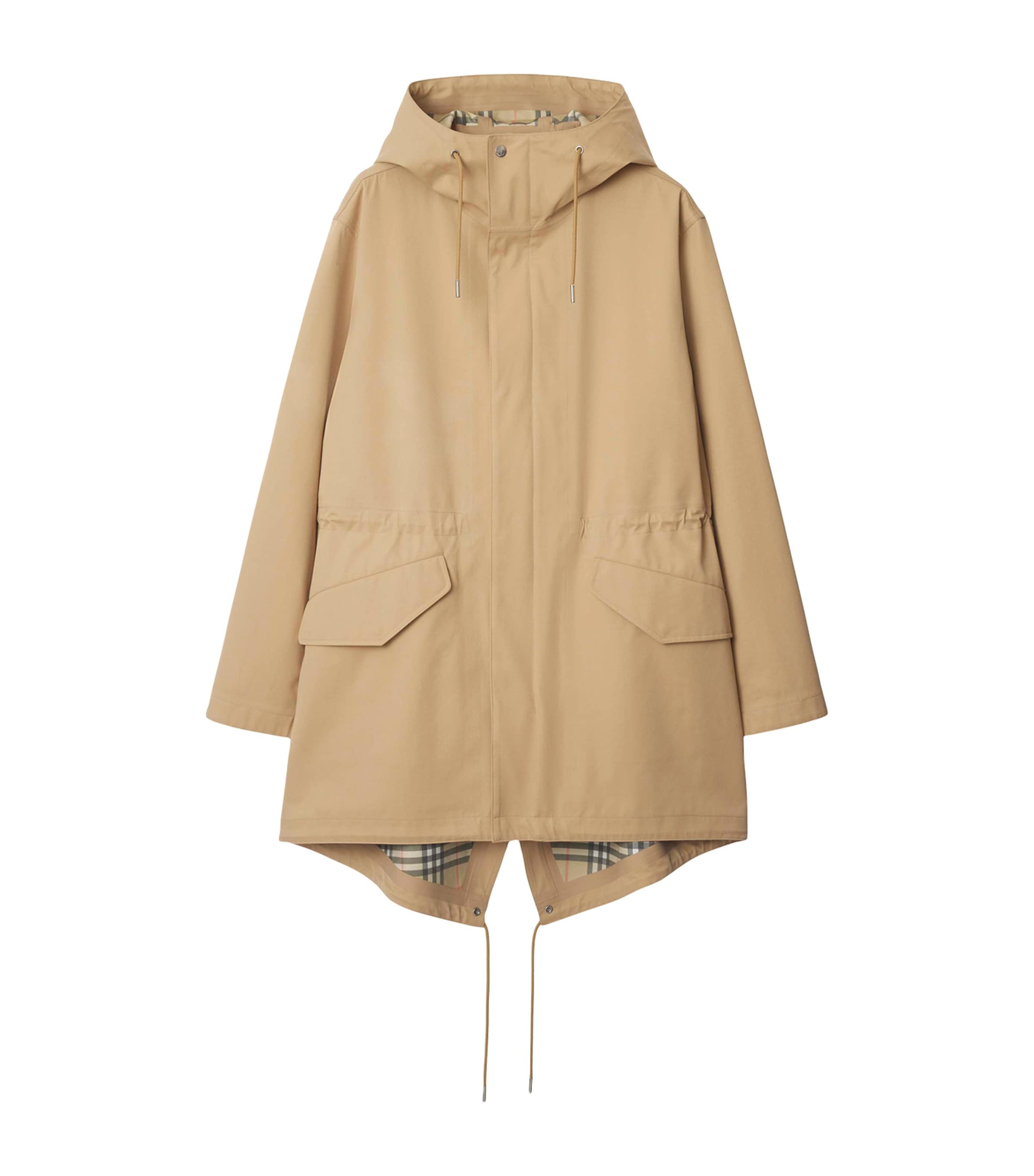 Burberry Beige Cotton Gabardine Fishtail Parka Harrods AE