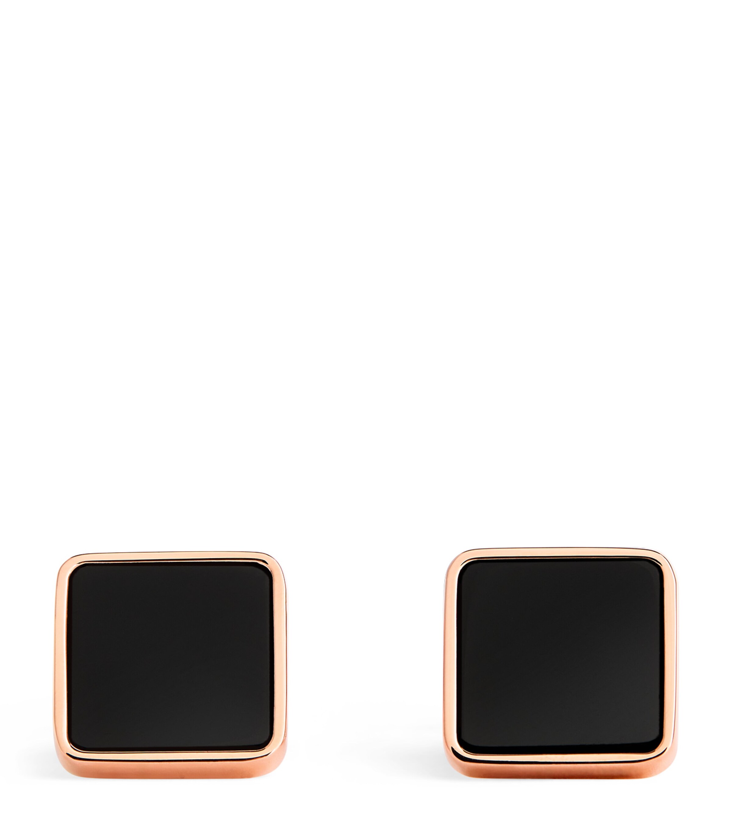 Babette Rose Gold-plated Key Stone Cufflinks In Black