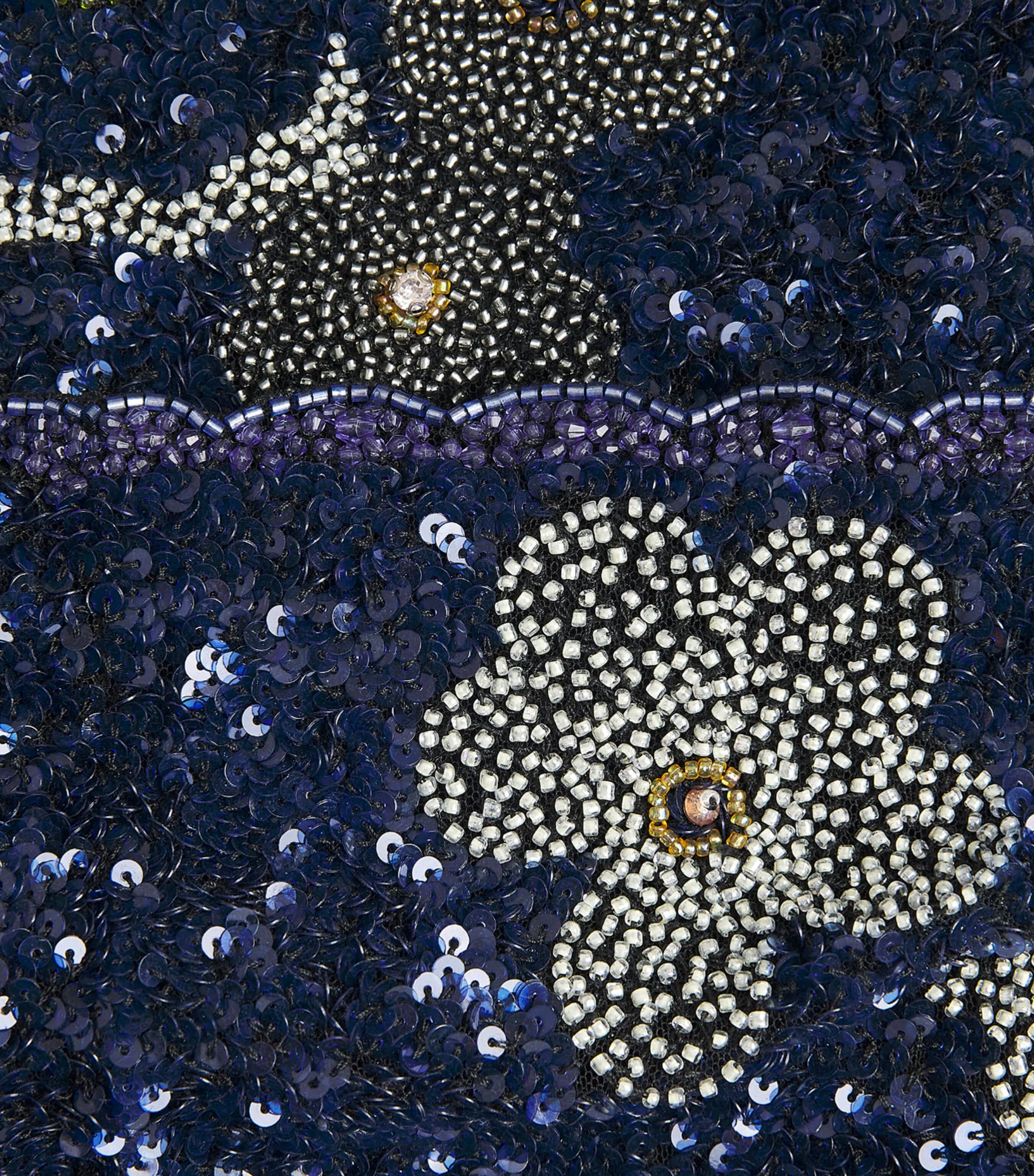 Clio Peppiatt Womens Beaded Dahlia Mini Dress Blue Image 6