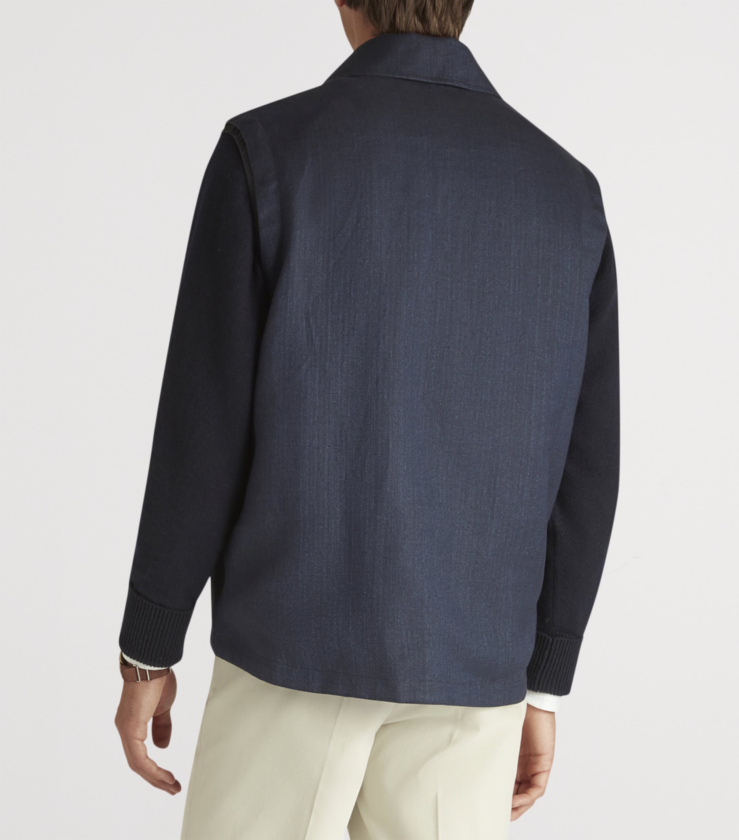 Linen Reversible Gilet 410NAVY Image 7