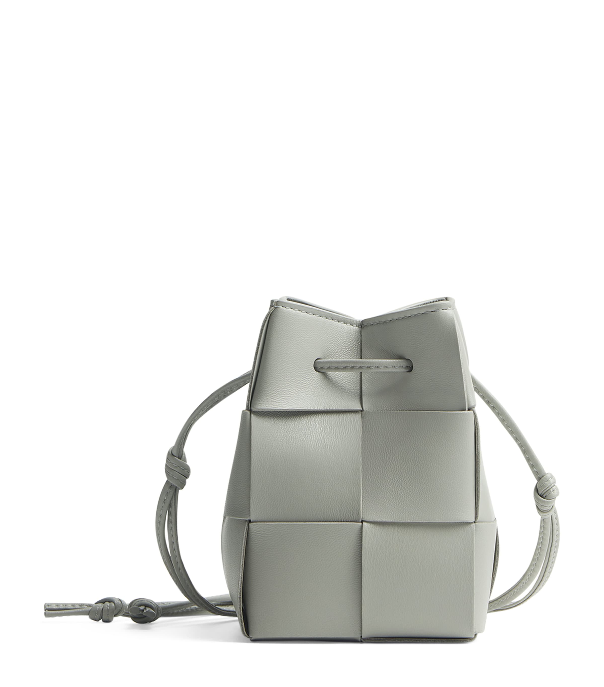 Bottega Veneta Mini Cassette Bucket Bag In Grey