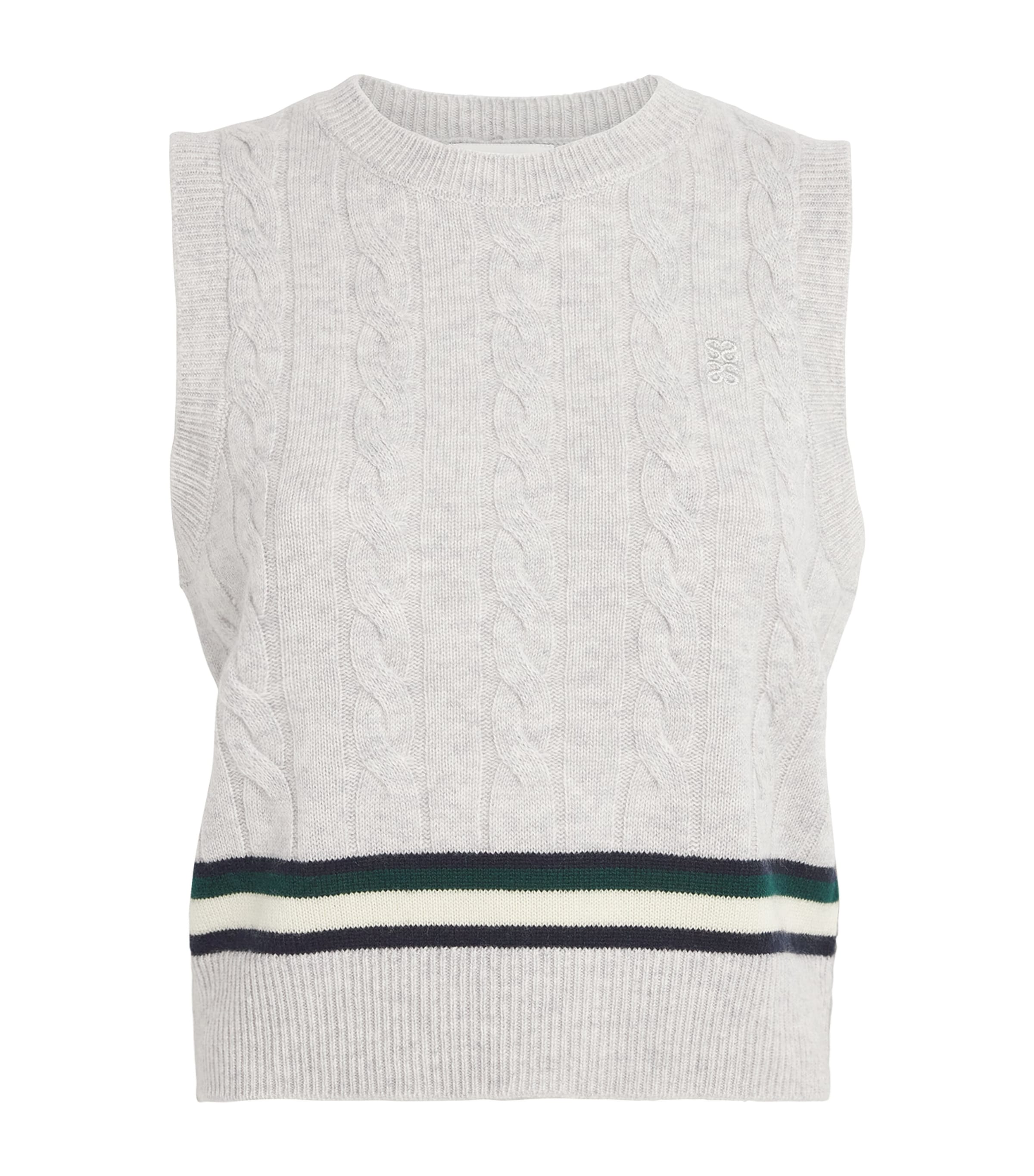 Wool-Cashmere Cable-Knit Sweater Vest GREY Image 1
