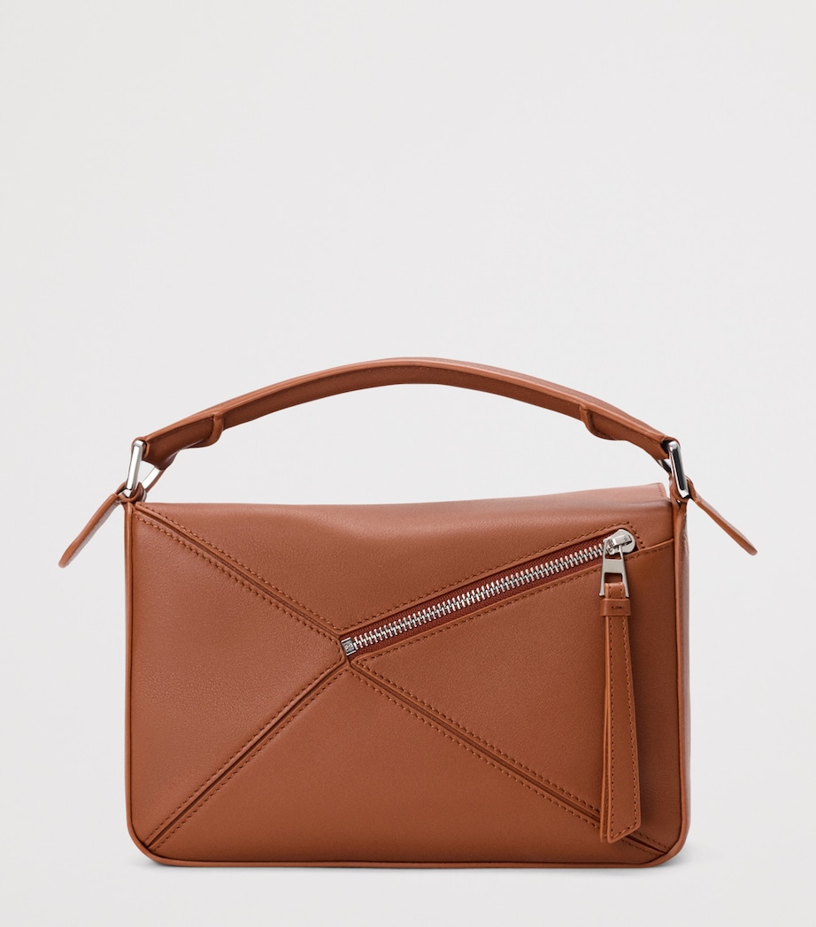 LOEWE Womens Small Leather Layers Puzzle Top-Handle Bag Multicolor Squirrel Image 4