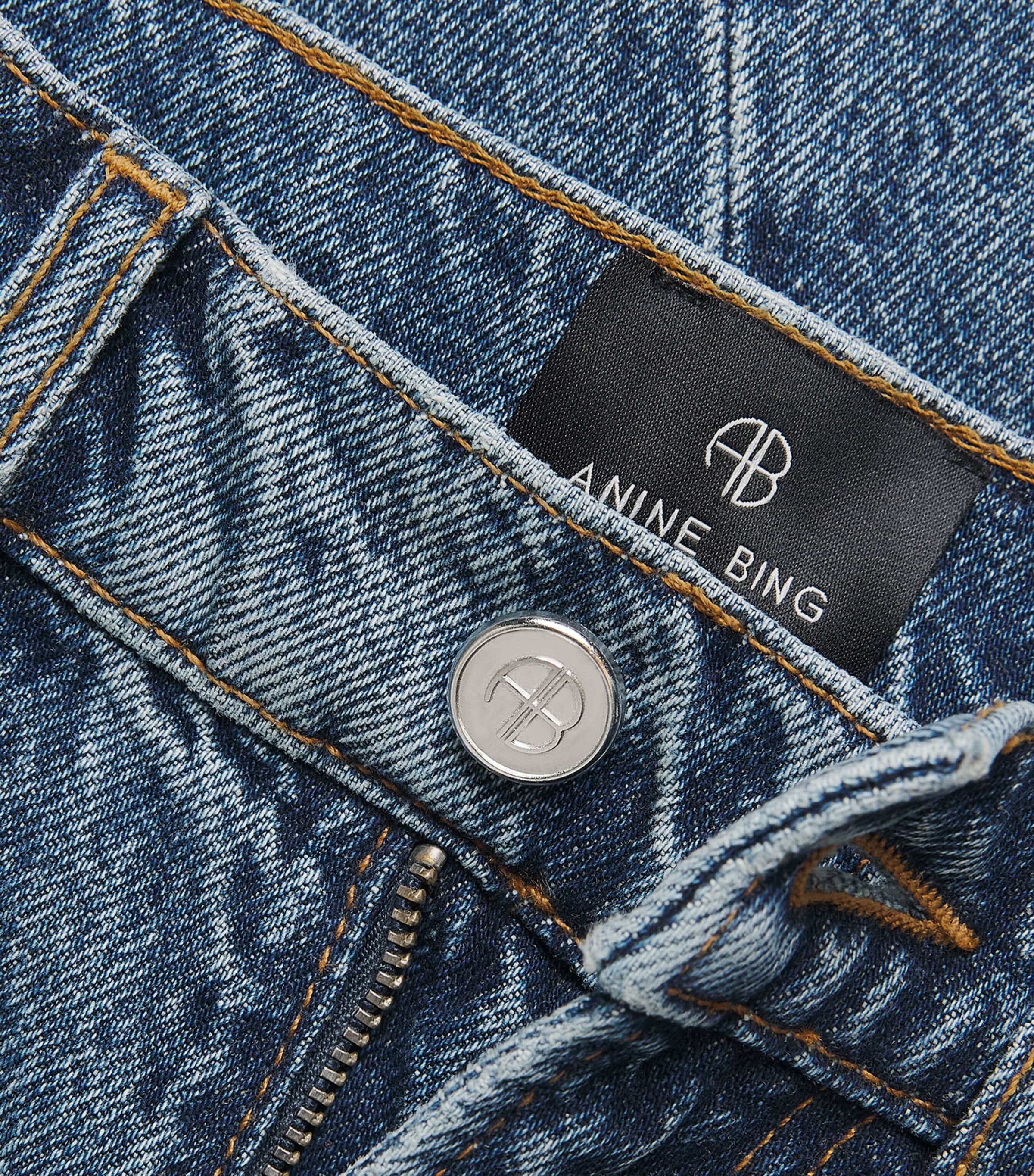 ANINE BING Womens Twisted-Seam Brie Jeans Washed Blue Image 6