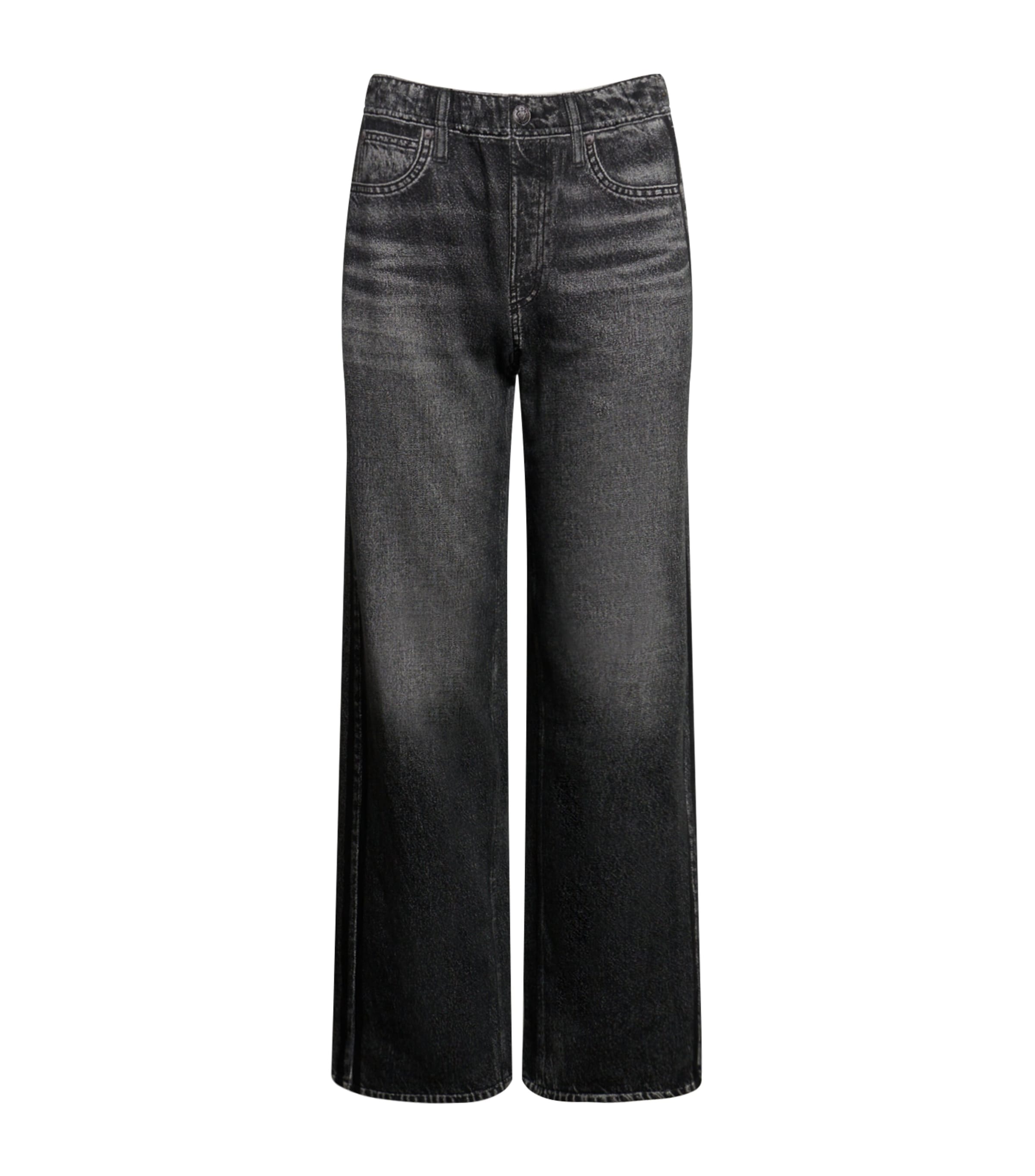 Rag & Bone Miramar Wide-leg Trackpants In Black