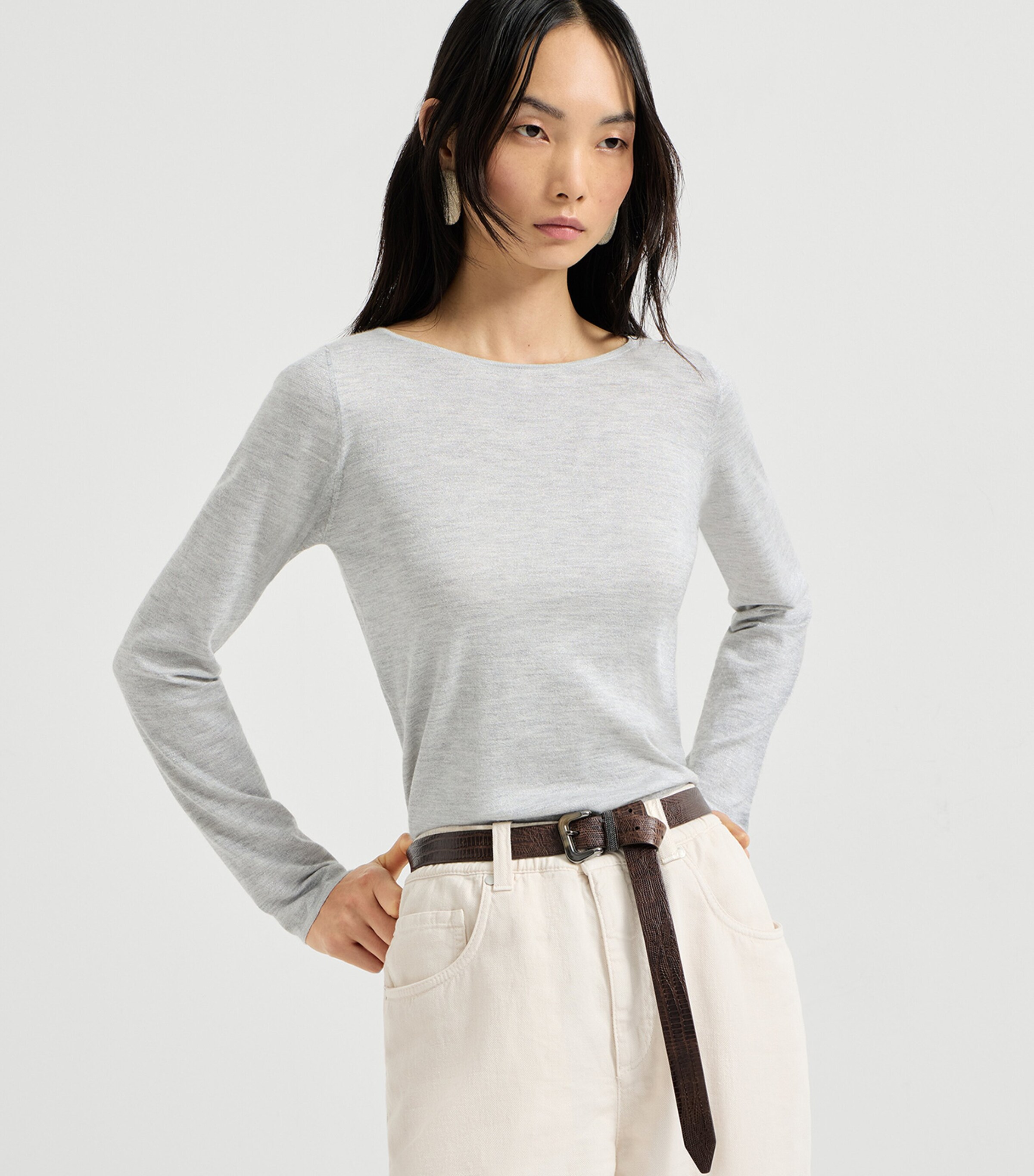 Brunello Cucinelli Womens Cashmere-Silk-Blend Sweater Image 3