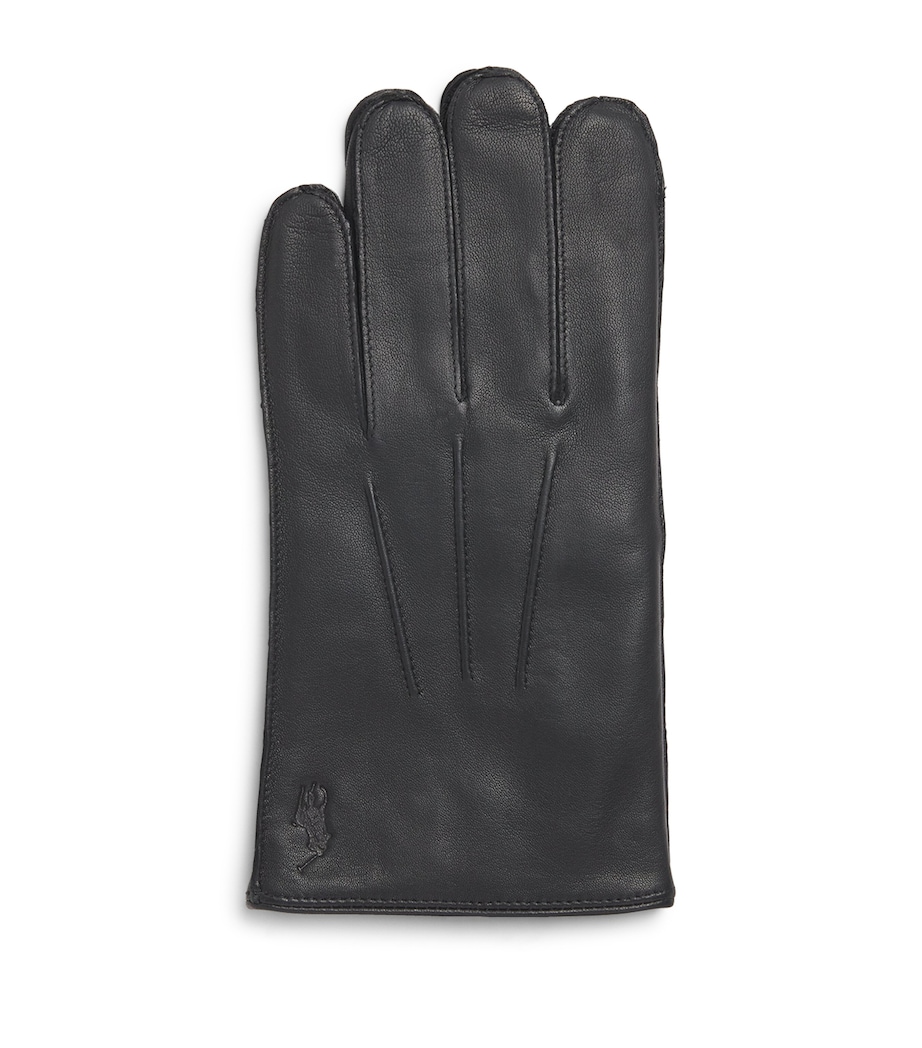 Leather Touch Screen Gloves BLACK Image 1