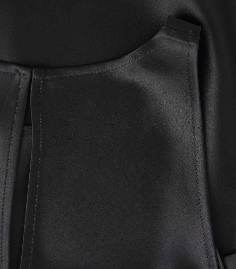 Satin Ritz Sleeveless Top BLACK Image 5