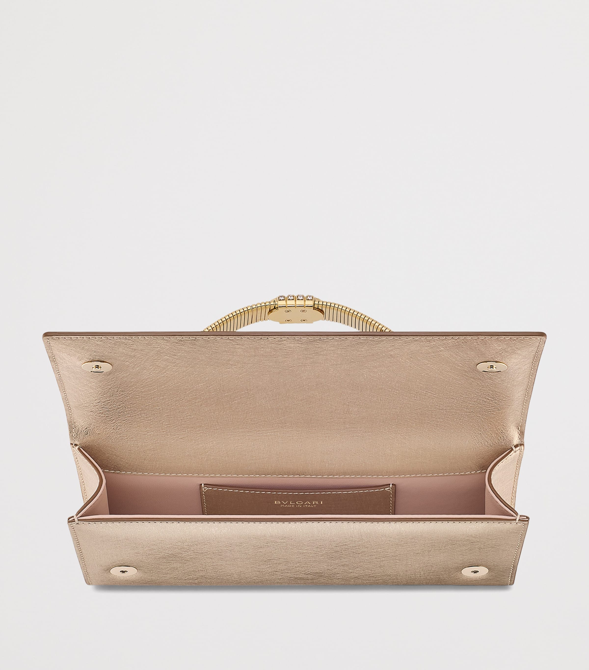 Leather Tubogas Clutch Bag GOLD Image 3