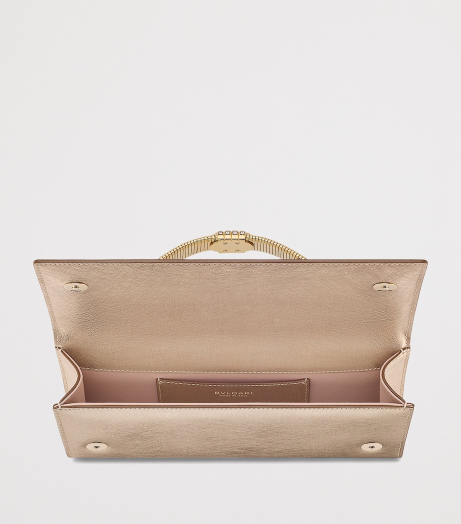 Leather Tubogas Clutch Bag GOLD Image 3