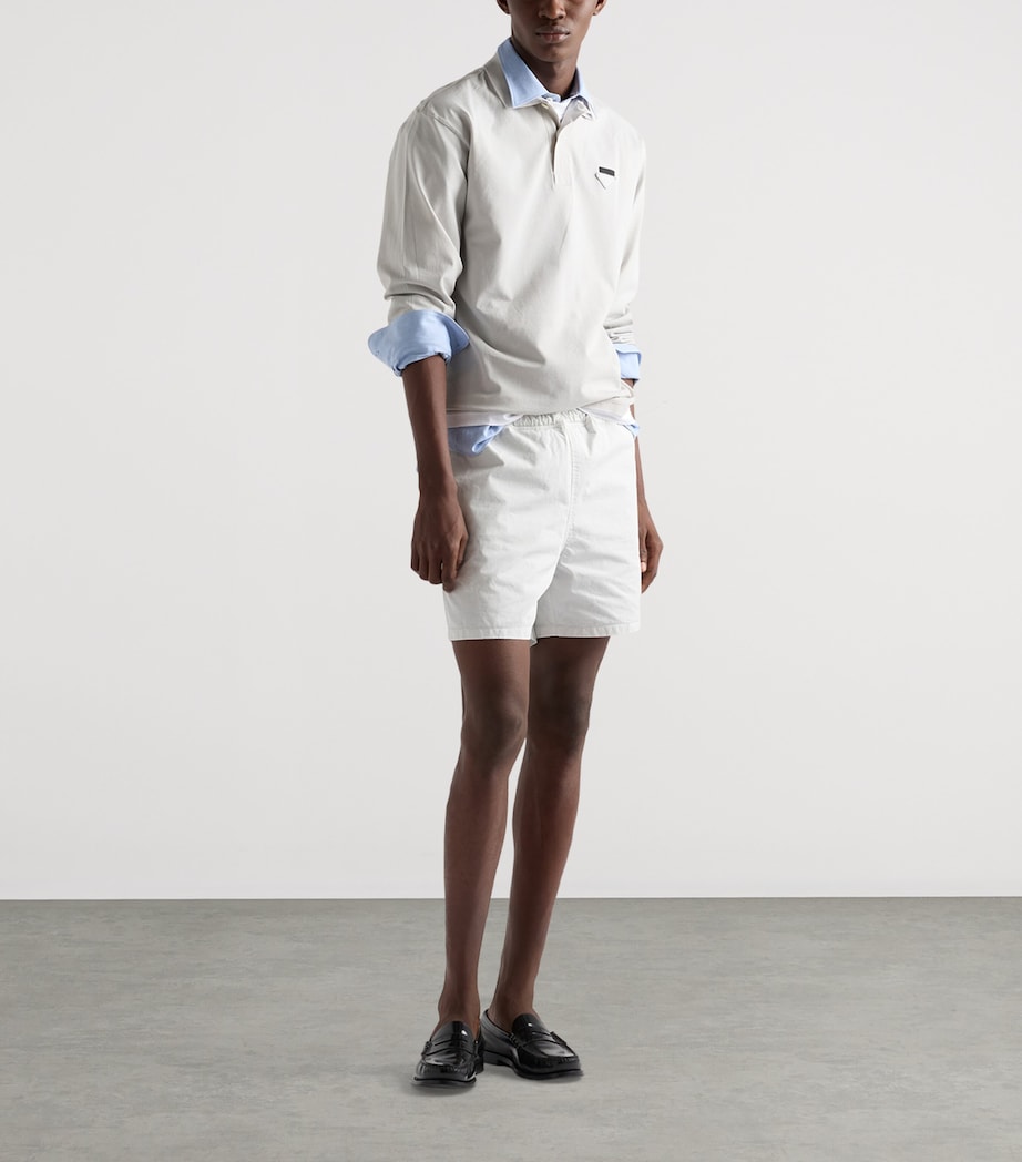 Prada Mens Cotton Crest Shirt Light Blue Image 2