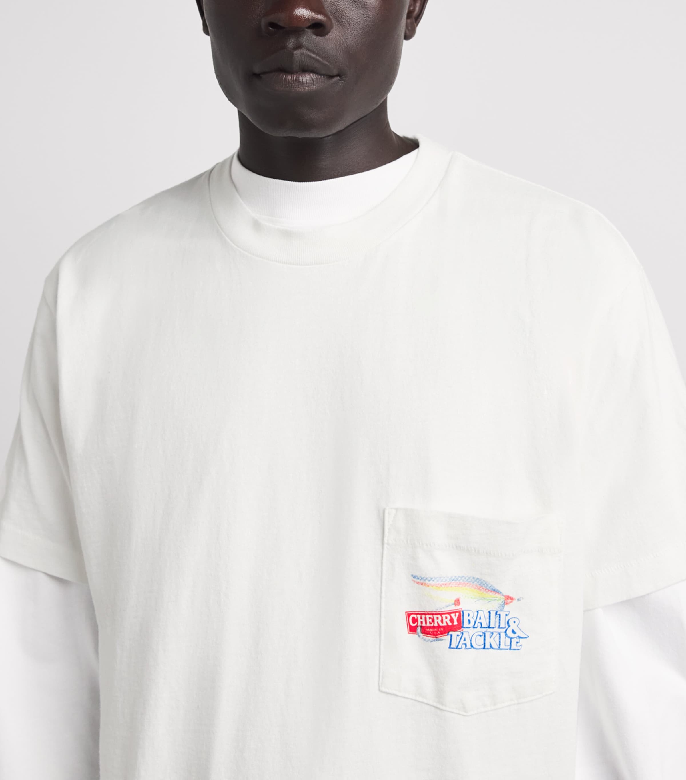 Cherry Los Angeles Mens Cotton Boxy Marlin T-Shirt Vintage White Image 3
