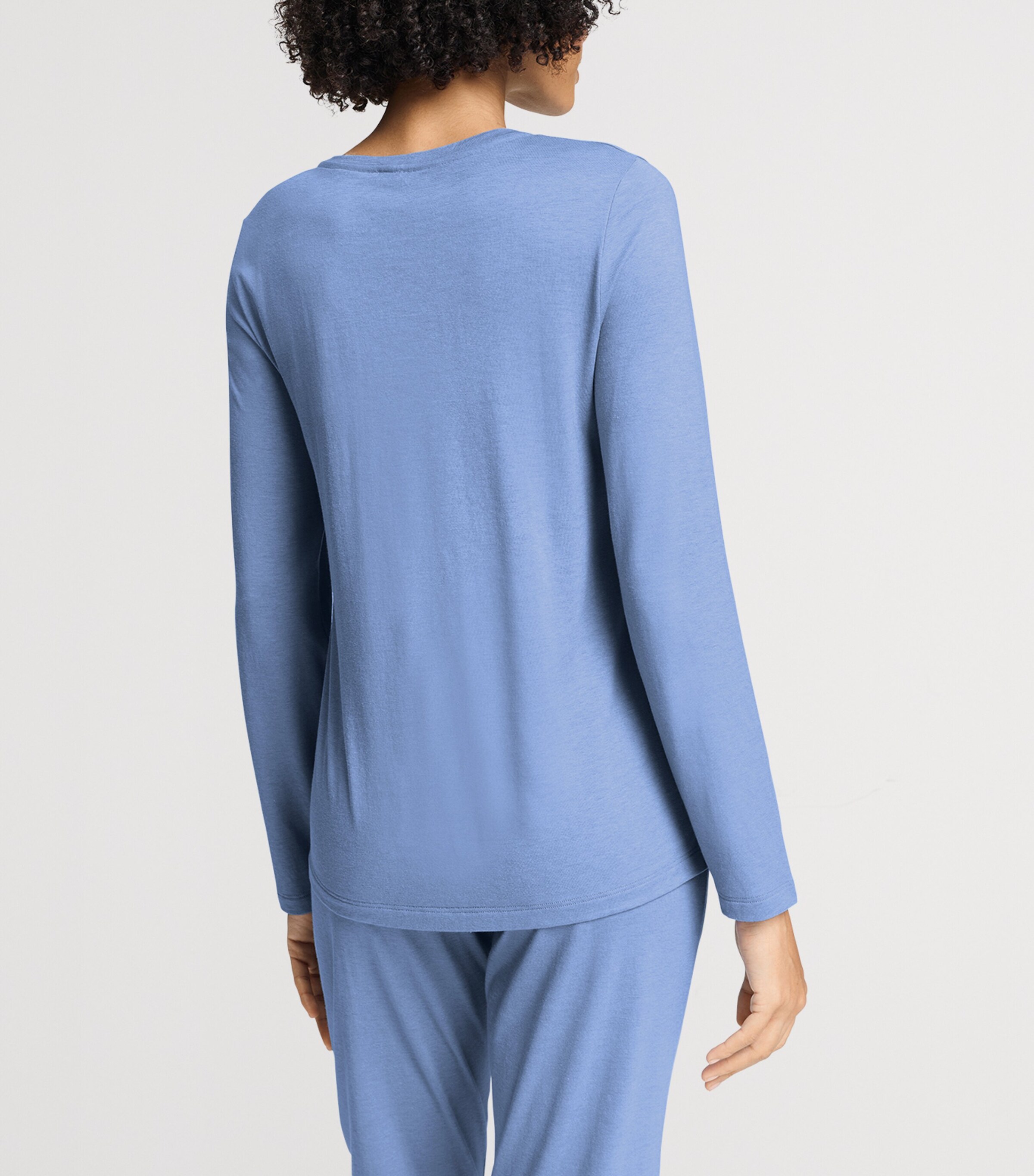 Hanro Womens Sleep & Lounge Long-Sleeve T-Shirt Stormy Rose Image 5