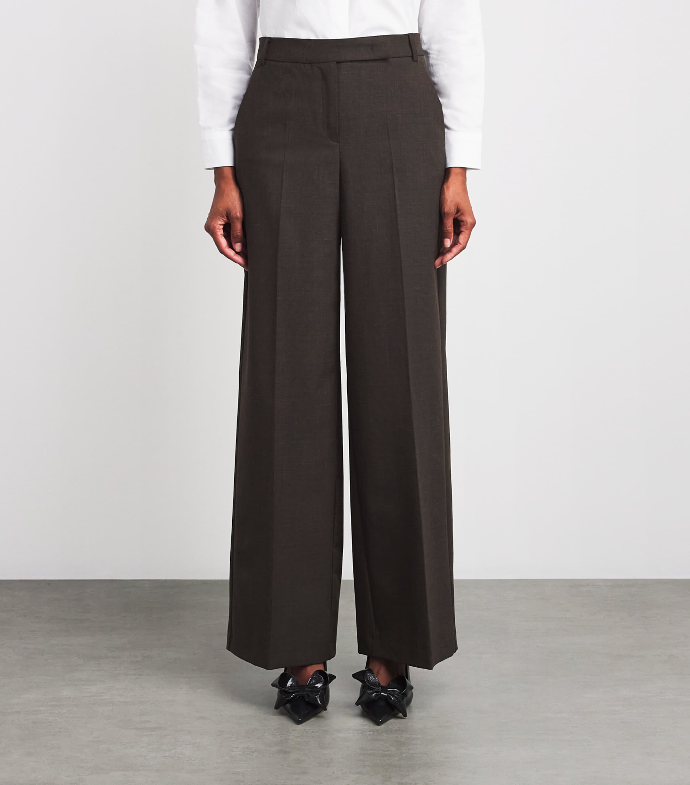 Tailored Straight Leg Trousers BLACKBOARD Image 3