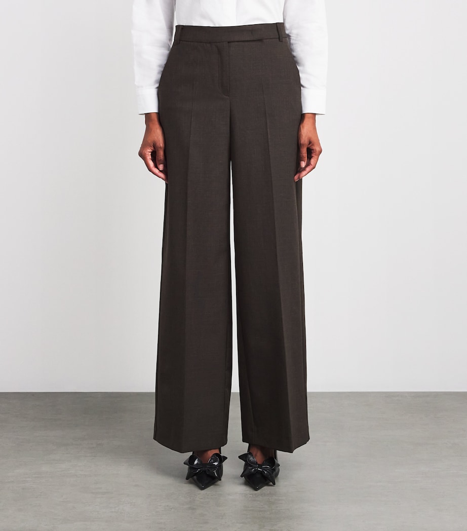Tailored Straight Leg Trousers BLACKBOARD Image 3