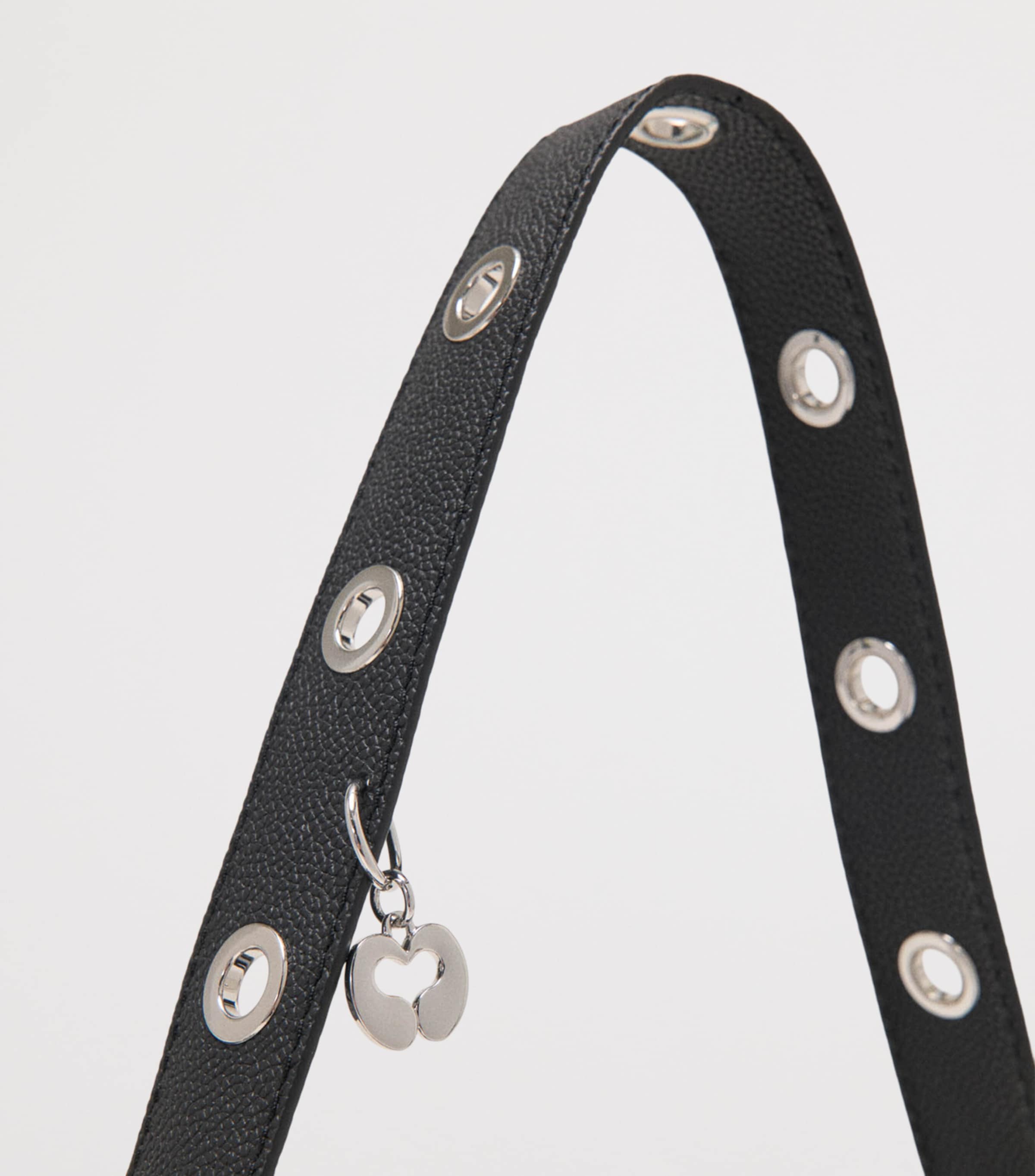Maje Grained Leather Miss M Shoulder Bag Black Image 5