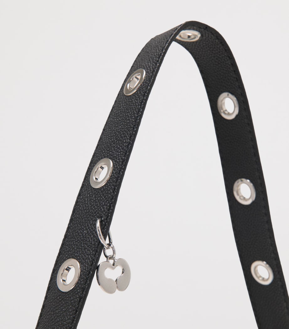 Maje Grained Leather Miss M Shoulder Bag Black Image 5