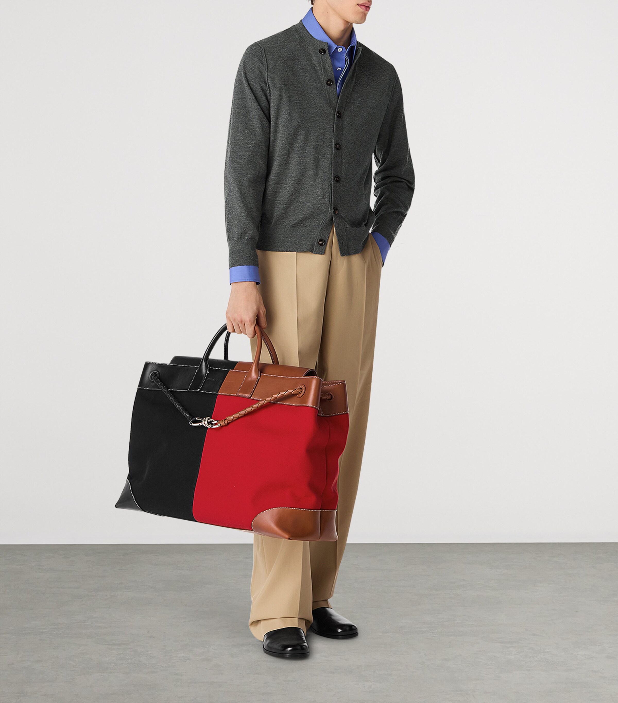 Bottega Veneta Large Canvas Andiamo Voyager Holdall Image 2