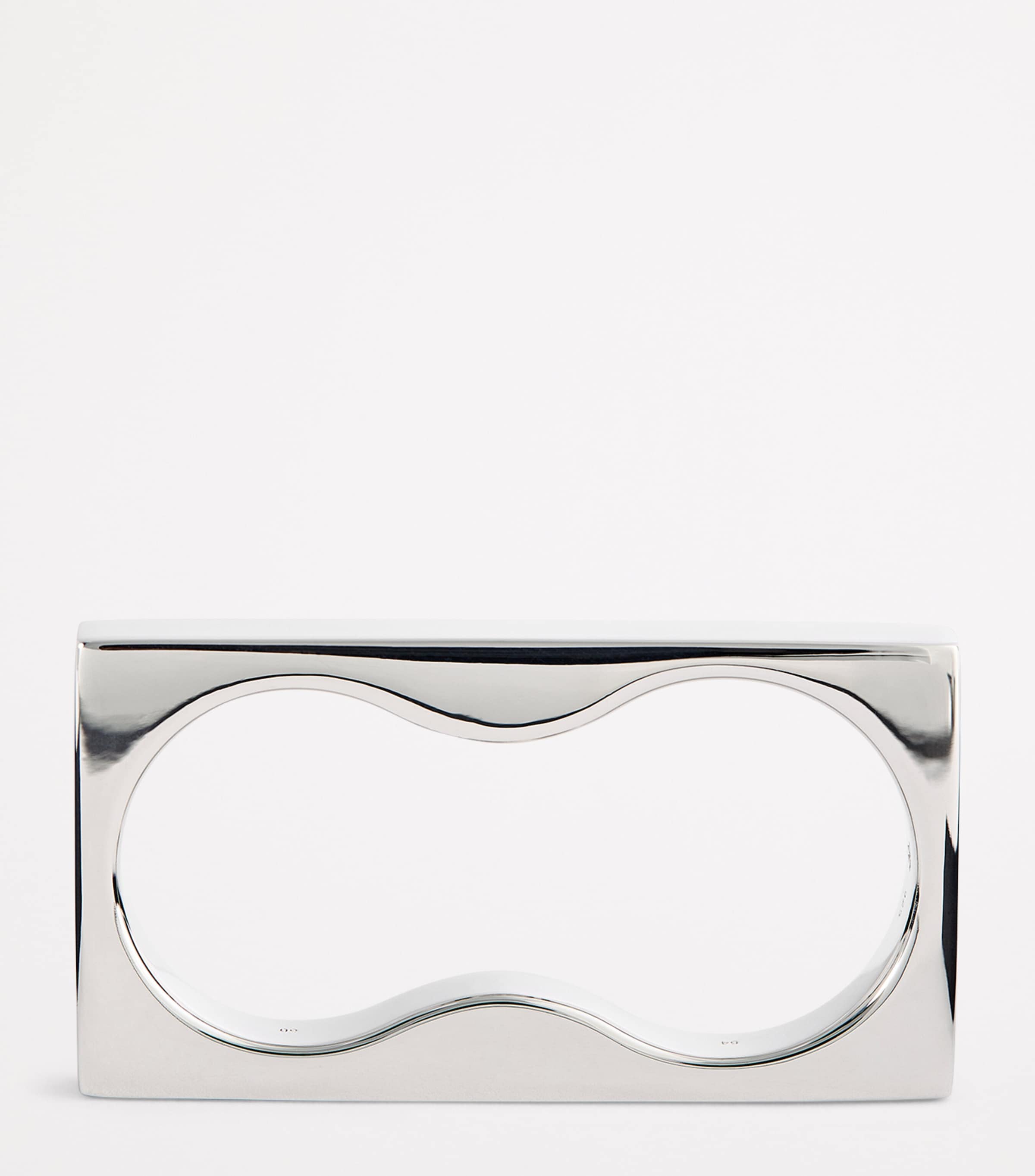 Sterling Silver Double Square Ring S925 Image 3