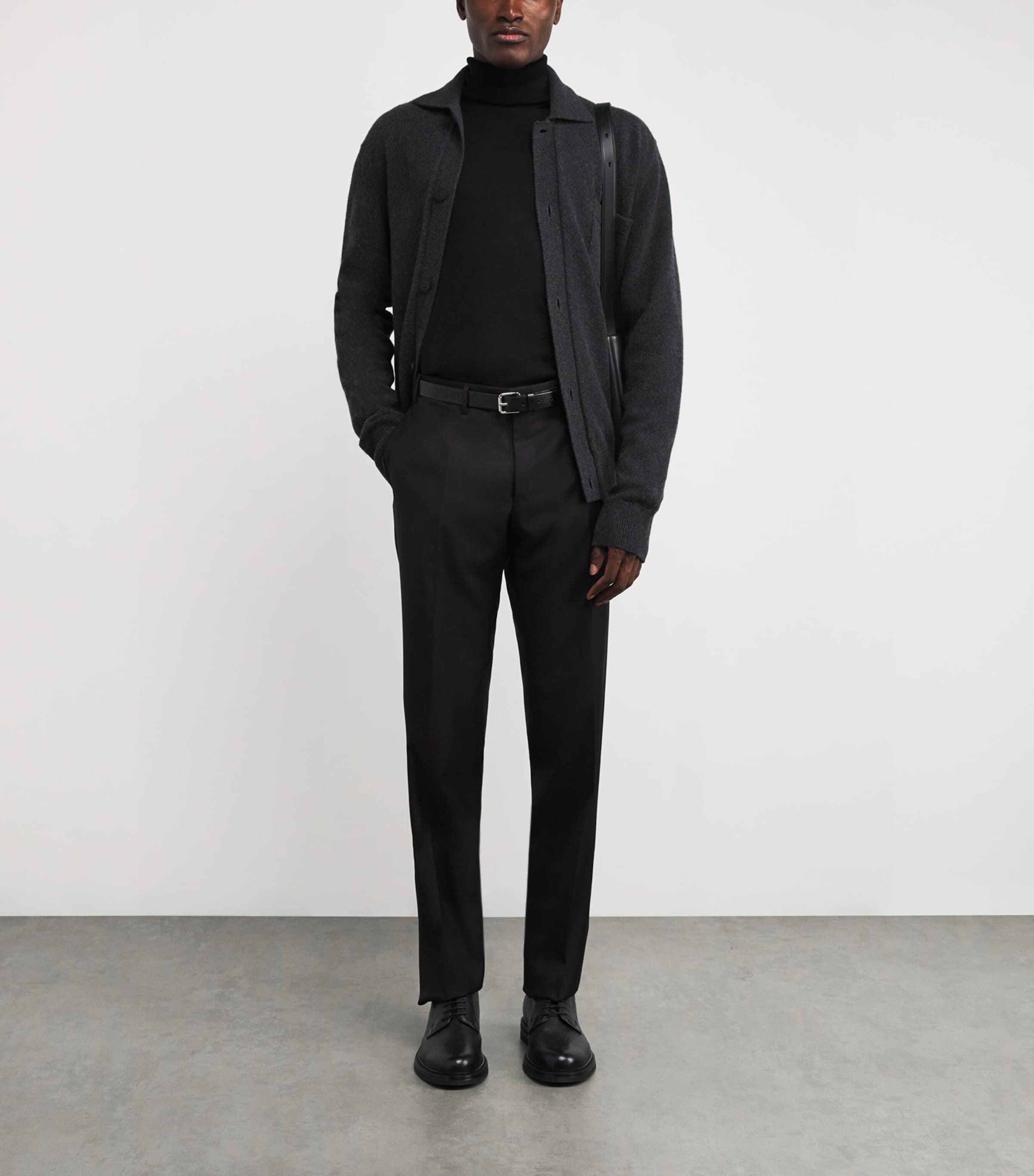 Wool Straight Trousers 10 BLACK Image 2