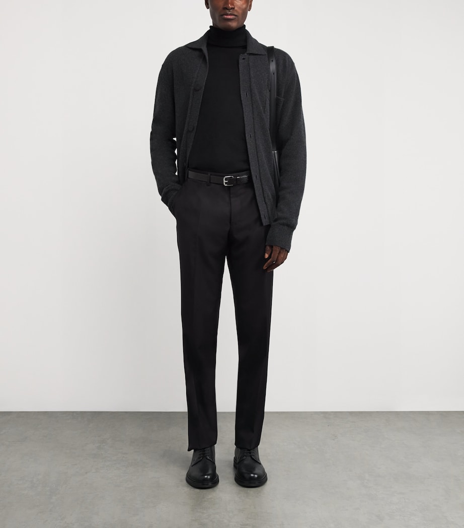 Wool Straight Trousers 10 BLACK Image 2