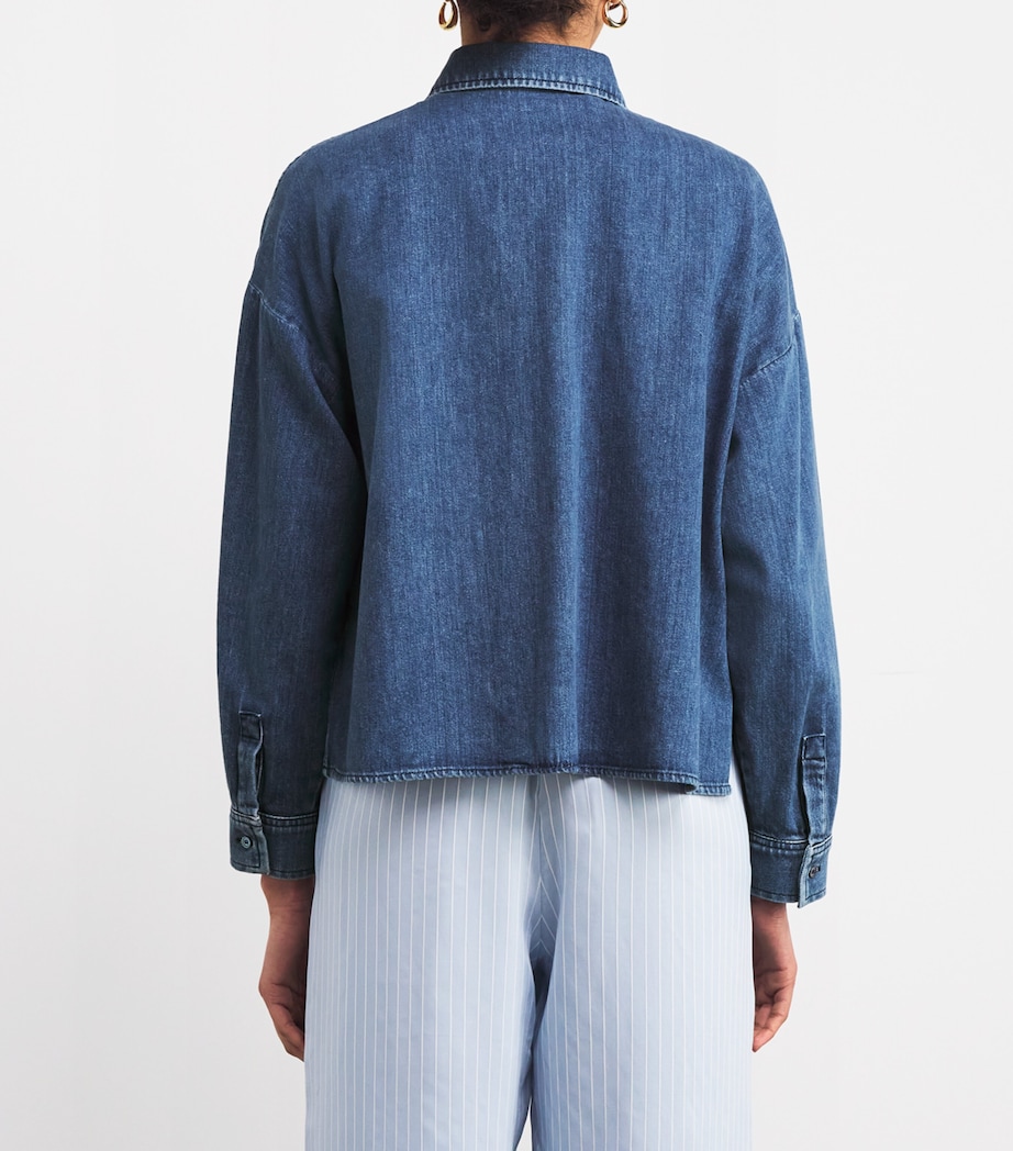 Denim Cropped Shirt NAVY Image 4